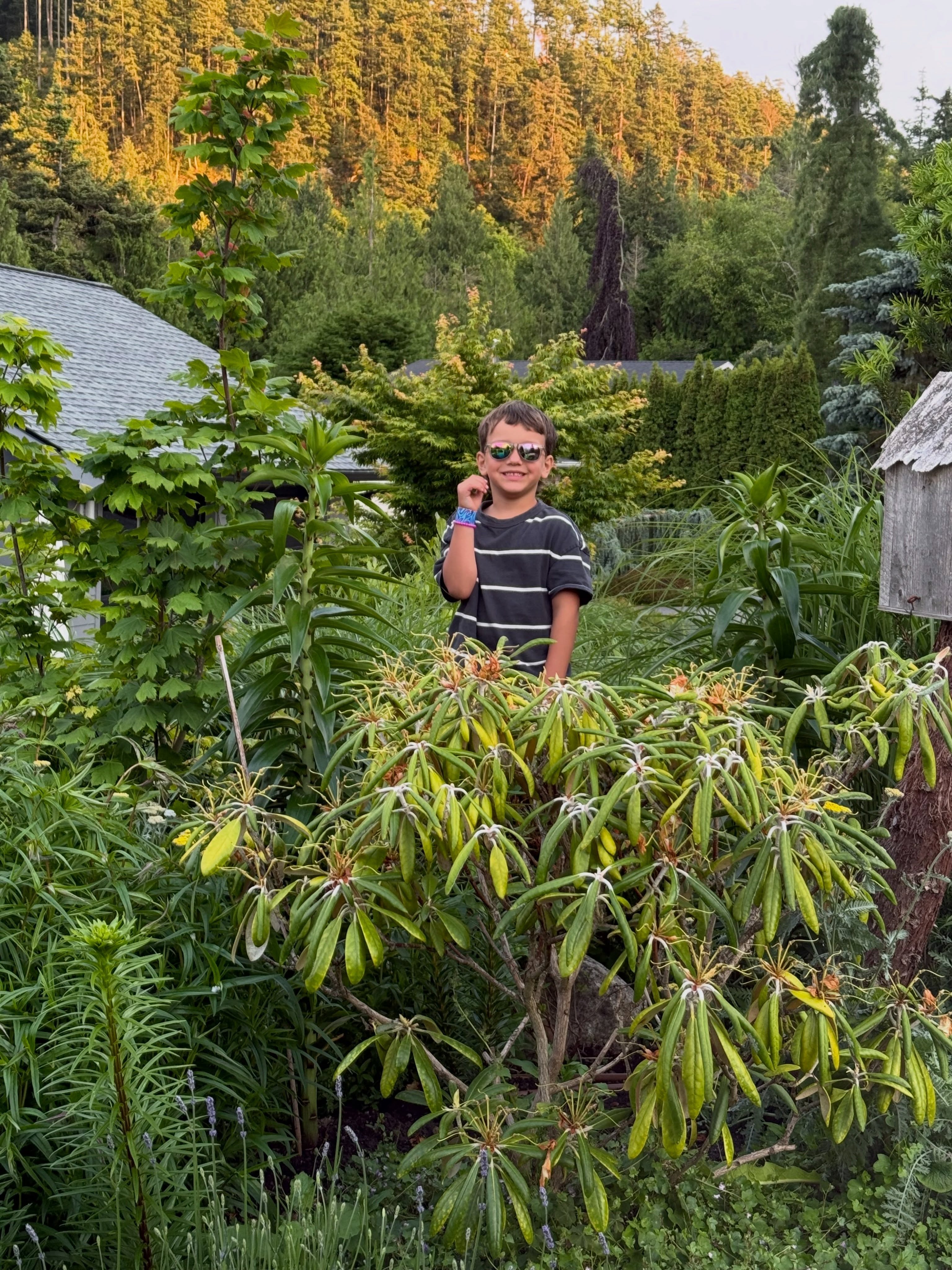 My man Riv in the garden.