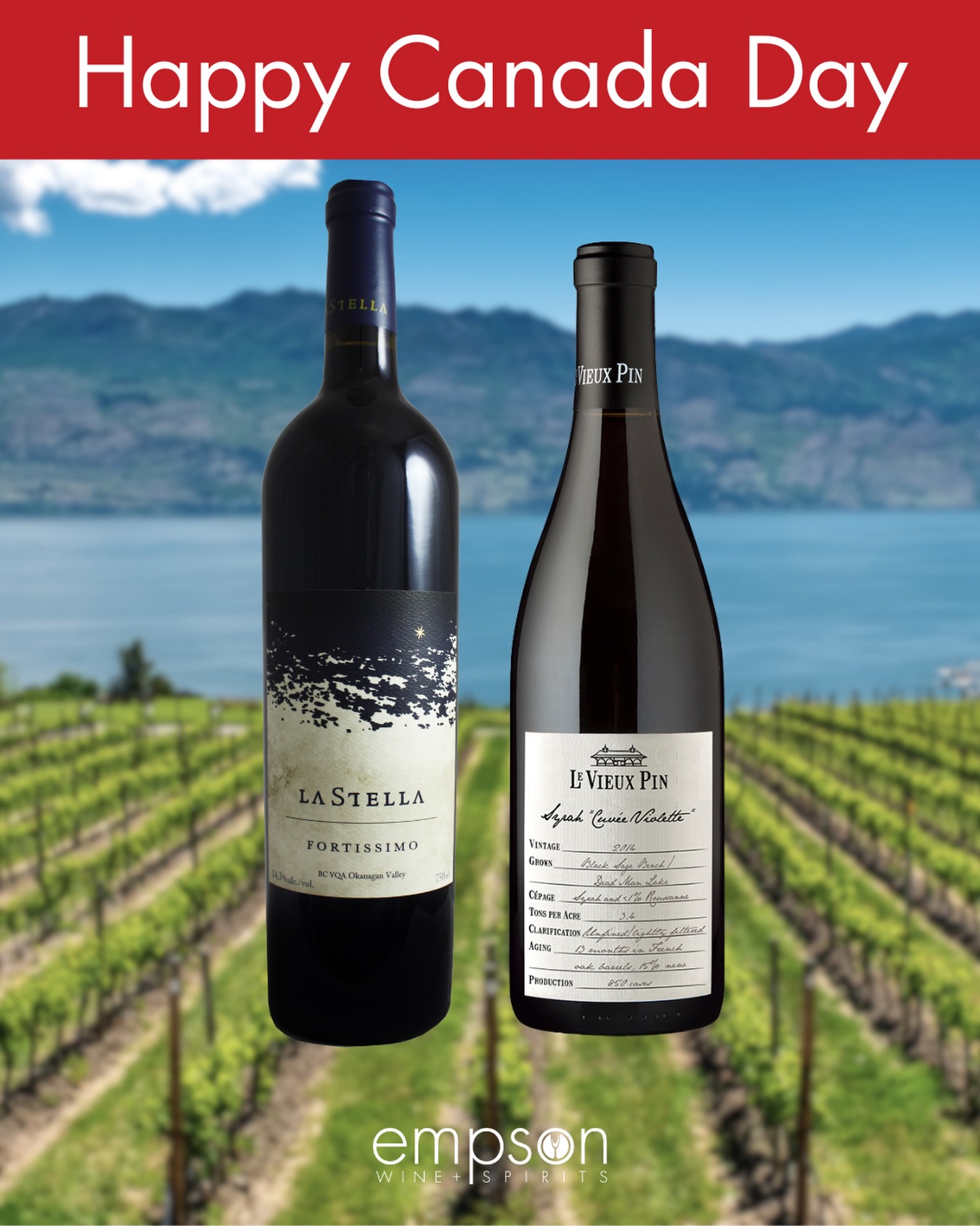 Cheers! This Canada Day, we are enjoying @levieuxpin and @lastellawinery wines from BC’s Okanagan. What’s in your glass today?