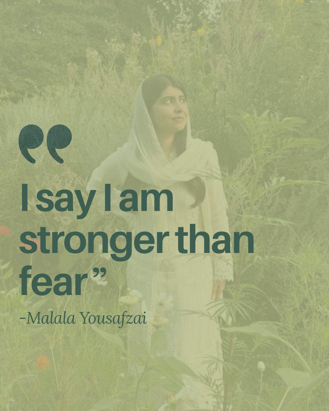 Malala's words carry extraordinary weight because they weren't spoken from a place untouched by trauma...they were spoken by someone who survived unimaginable violence and chose to keep advocating for what she believed in.
Her story is a reminder that courage is not the absence of fear. It is the decision that fear will not have the final say.
For many trauma survivors, this truth feels deeply familiar. Allowing yourself to imagine a future that isn't defined by what happened to you.
Being stronger than fear doesn't always mean fear disappears. Sometimes it means making the phone call anyway. Setting the boundary anyway. Taking up space anyway. Asking for help anyway. Choosing connection, rest, or joy in moments where fear says it's not safe.
We honor Malala's resilience while recognizing that every survivor's journey is different. There is no single path towards healing 💜