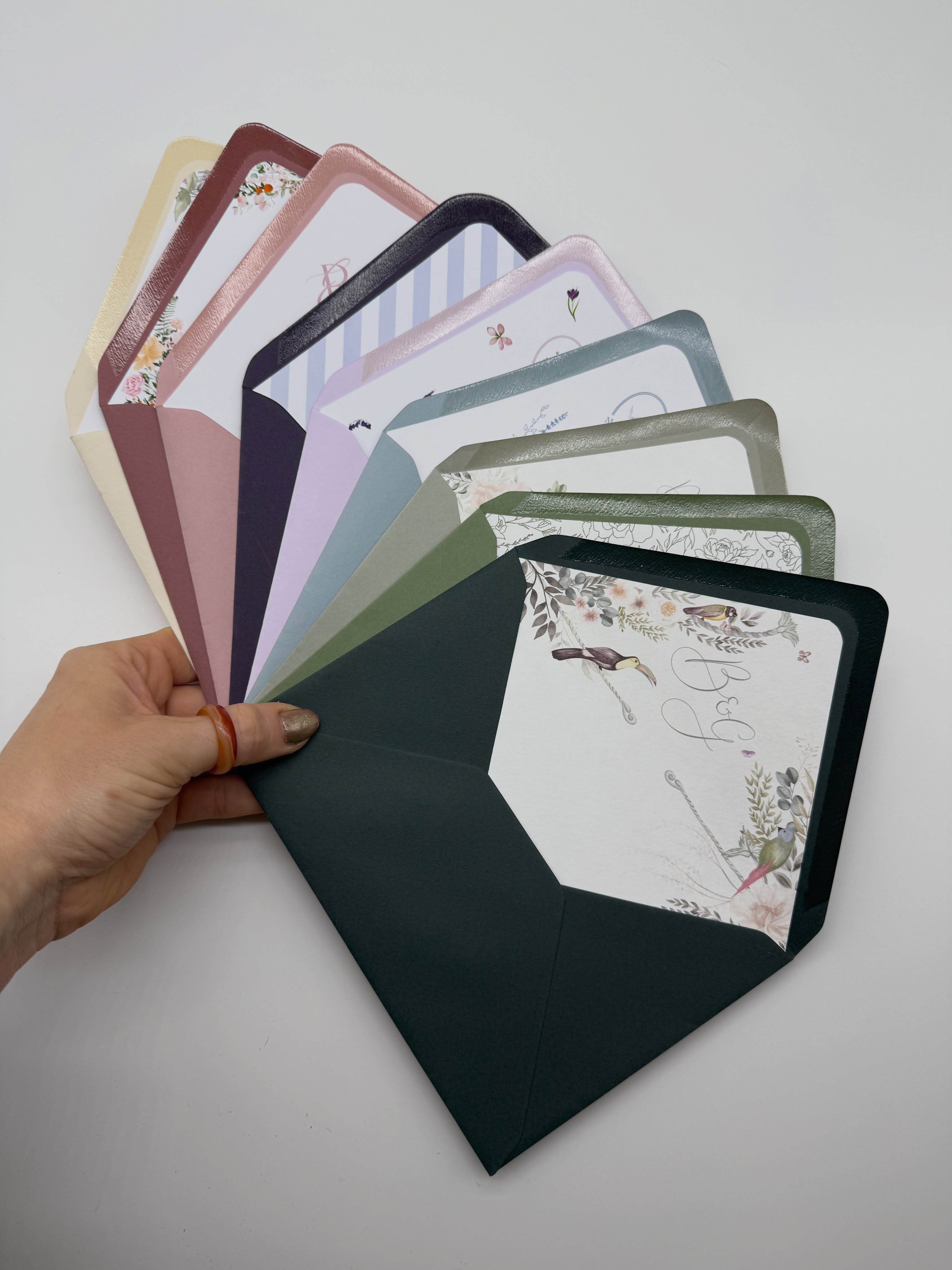 If you are someone who cares about the beauty of a coloured envelope, won’t throw away an envelope liner, saves handwritten notes from loved ones, or simply loves the tactile feel of textured paper, then we are the perfect match.
Coloured envelopes and liners are a simple and affordable way to elevate your wedding invitations.
Match them subtly or add a pop of colour for contrast. The choice is yours.
#weddinginvitations #weddinginvite #weddingstationery