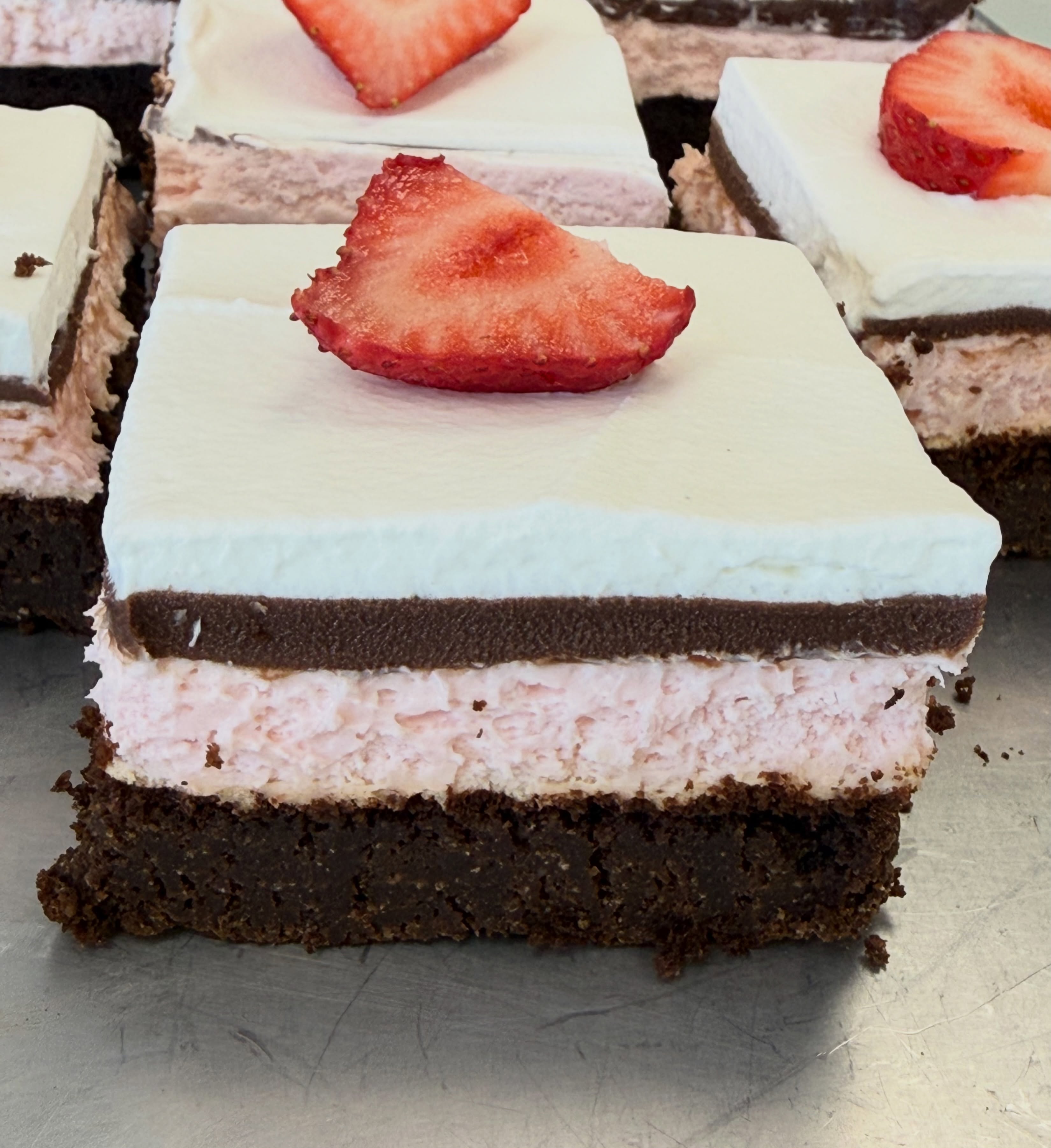 🍓🍫 NEW DESSERT DROP ALERT!!! 🍫🍓
Chocolate-covered strawberry lovers, this one is for YOU! 😍
Introducing our brand-new Chocolate Covered Strawberry Lush Bar — a dreamy combination of rich chocolate and sweet strawberries layered into one irresistible dessert!
✨ Starts with our classic Oreo crust
🍓 Topped with a creamy strawberry-infused cheesecake layer
🍫 Finished with rich chocolate ganache whipped cream
🍓 And topped with a fresh strawberry for the perfect finishing touch
Every bite is smooth, creamy, chocolatey, and bursting with fresh strawberry flavor. It’s the perfect summer treat and a must-try for anyone who loves the classic chocolate-covered strawberry combination!
Now available in our showcase while supplies last! Stop by and grab one before they’re gone! ❤️🍓🍫
#DessertDrop #ChocolateCoveredStrawberry #LushBar #BakeryFresh #GlutenFreeDesserts SugarFreeTreats FreshStrawberries ChocolateLovers StrawberrySeason SweetTreats BakeryLife MustTryDessert 🍓✨