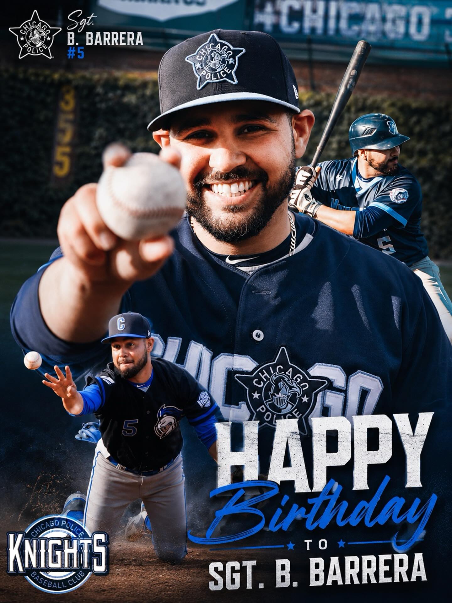 🎉⚾ Happy Birthday, Sgt. B. Barrera! ⚾🎉
Today we want to wish a very Happy Birthday to one of the original members of the CPD Knights Baseball Club, Sgt. B. Barrera.
For years, Barrera has been a cornerstone of this organization, helping build the foundation of what the CPD Knights are today. His dedication to the club, commitment to his teammates, and unwavering loyalty have never gone unnoticed.
Whether he’s taking the ball on the mound, stepping up in a big moment, or supporting his brothers both on and off the field, Sgt. Barrera leads by example. His friendship, leadership, and passion for the game have made a lasting impact on this team and everyone fortunate enough to wear the Knights uniform alongside him.
Thank you for your years of service, your loyalty to this club, and the countless memories you’ve helped create. We are proud to call you a teammate, a leader, and most importantly, a friend.
From your CPD Knights family, we wish you a day filled with happiness, family, and celebration.
💙⚾ Happy Birthday, Sgt. Barrera! ⚾💙
#CPDKnights #BiggerThanBaseball #HappyBirthday #OriginalKnight #Brotherhood CPDBaseball KnightsFamily ThinBlueLineBaseball ChicagoPoliceKnights