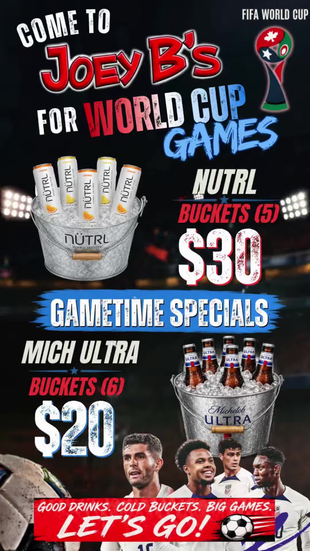 Join us for World Cup matches and enjoy our bucket specials during the game!
Go Team USA!!! 🇺🇸❤️🤍💙⚽️
#worldcupstl #stlsoccer #westcountysocial #FIFA
West County Social