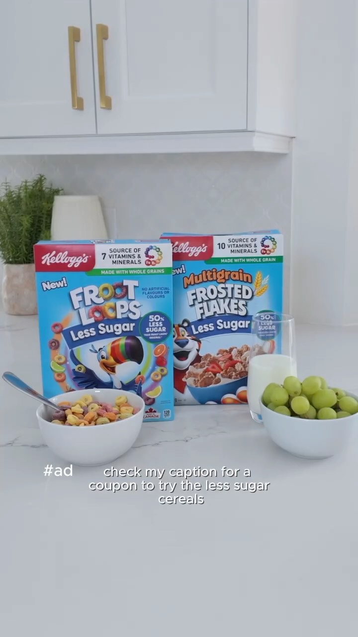 #ad If you know, you know. Mornings are...a lot. But one thing I’m not doing is having a battle of what’s for breakfast.
The new Kellogg’s® Froot Loops® Less Sugar cereal is the same colourful, fruity cereal they love, just with 50% less sugar† than Fruit Loops® Original† and no artificial flavours or colours.
They’re happy and I feel good about their breakgast. It’s 100% a parenting win. And yes, there’s a coupon you can download to try it too. Check the link below.
Visit: http://www.breakfastsavvy.ca/
Coupon link valid until July 31st, 2026 or while quantities last.
†Froot Loops® Less Sugar cereal contains 6 g sugar per 31 g serving and Froot Loops® Original cereal contains 14 g sugar per 39 g serving”
#WKKelloggCo #WKKelloggCo_Partner