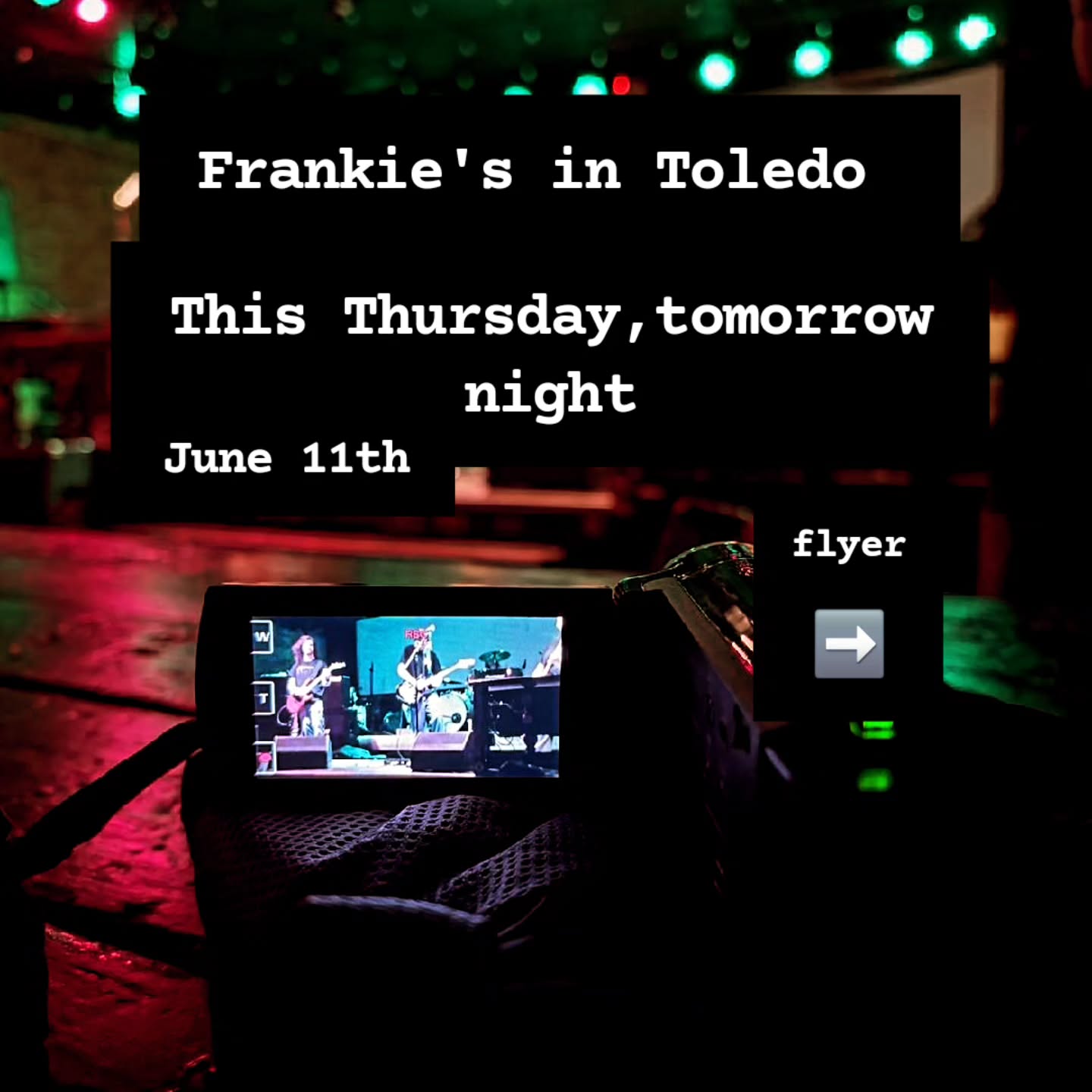 Remember! We're at Frankie's this Thursday, tomorrow, June 11th. Hope to see you there!!