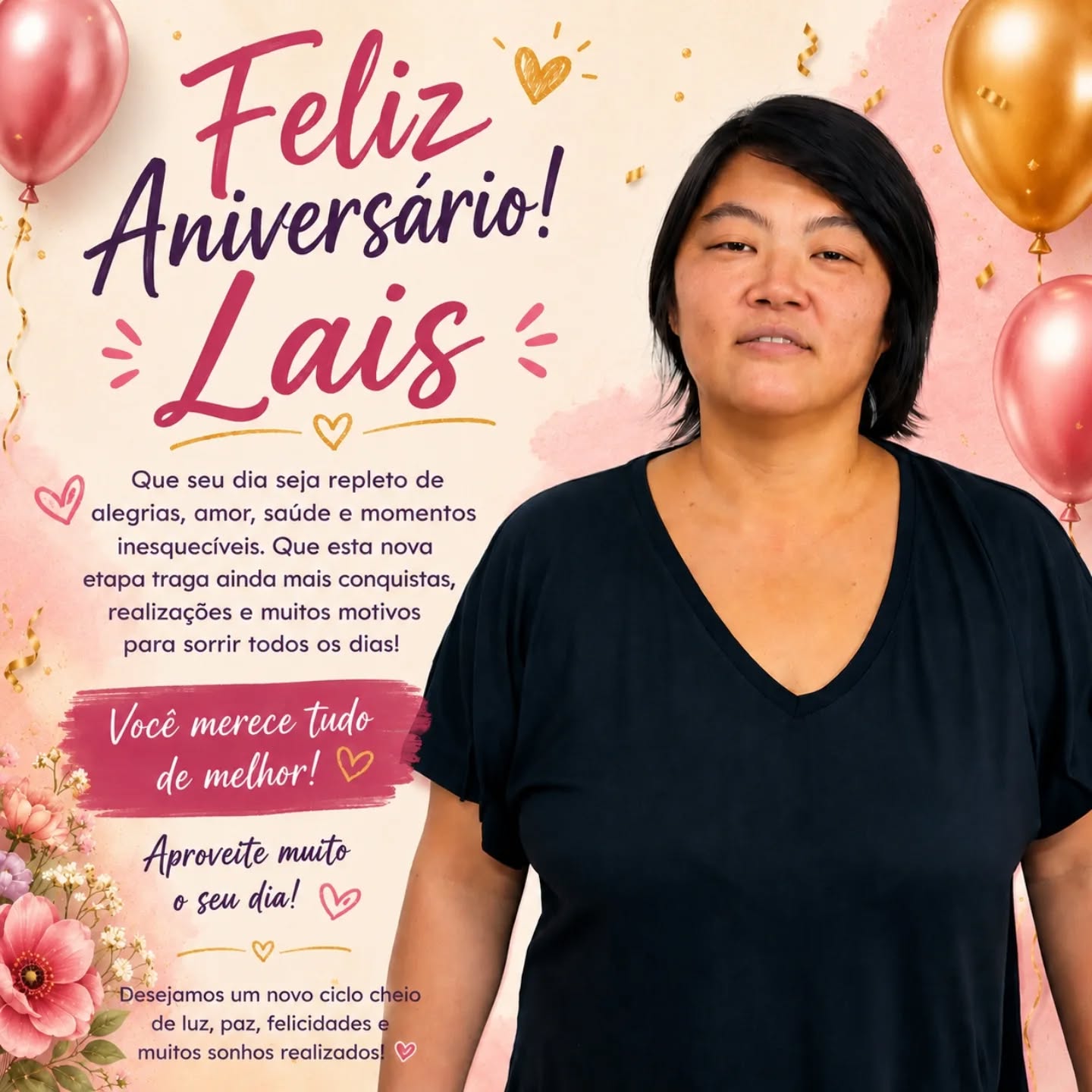 Com muito carinho, desejamos um Feliz Aniversário!
Que esta nova etapa de sua vida seja abençoada por Deus, trazendo muitas conquistas, realizações e motivos para sorrir todos os dias. Que nunca faltem esperança, fé e felicidade em sua caminhada.
Toda a família do Colégio 4 de Julho deseja que este novo ciclo seja iluminado, cheio de sucesso e grandes realizações.
Parabéns! Aproveite muito o seu dia!
