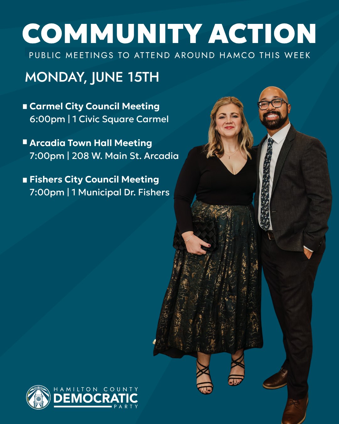 Here is your Community Action Plan for the week. If you attend a meeting, let us know how it goes. #HamCoDems #HamiltonCountyIN