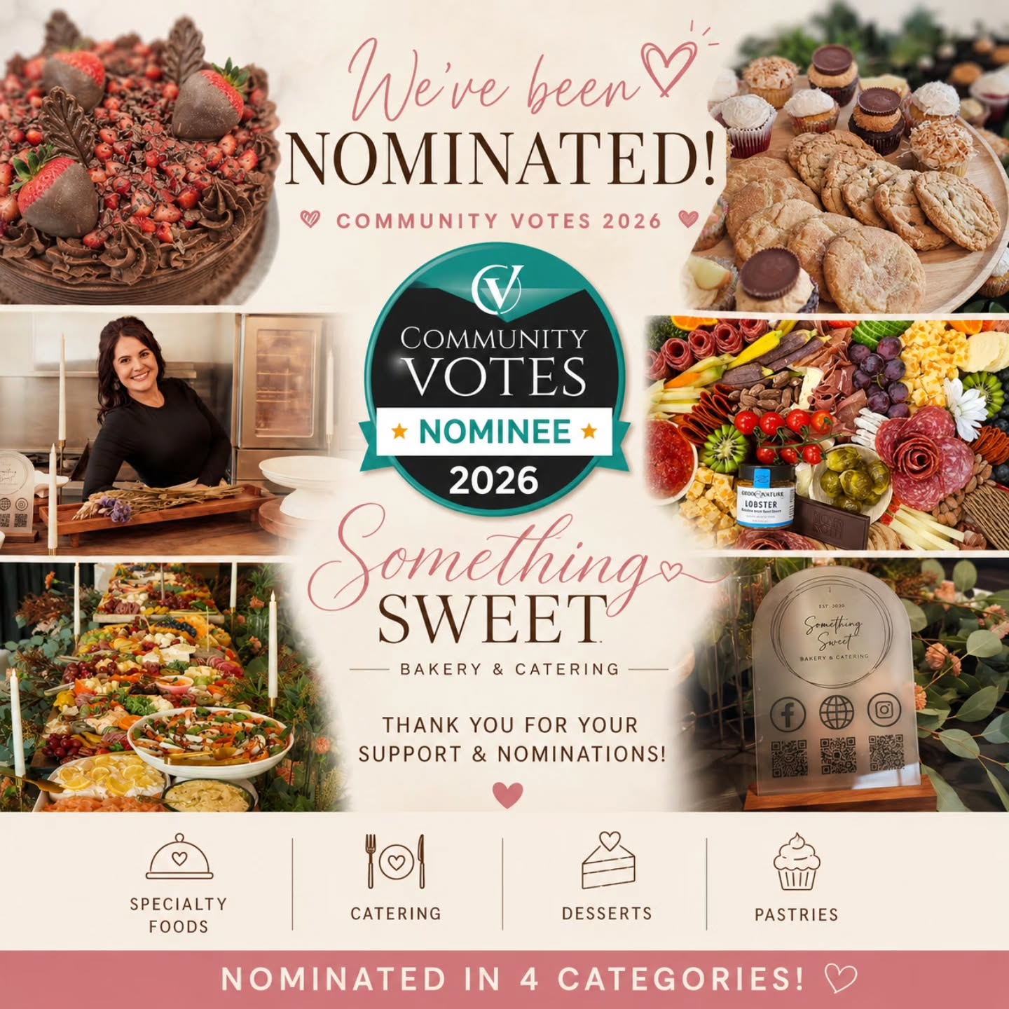 🍰✨ Grand Forks, it’s time to vote for your favorites! ✨🥐
We’re so honored to be nominated in the 2026 Community Votes for:
Caterer
Specialty Foods
Pastry
Desserts
If you’ve loved our fresh deli sandwich bundles, buttery homemade croissants, custom event spreads, or showstopper displays… we’d be over the moon if you took a quick second to vote for us! 💕
Voting is open now — let’s show Grand Forks what local small business & real homemade goodness looks like!
👉 Tap the link below or search “Community Votes 2026” to cast your votes today!
Thank you for your support — every vote means the world to our small business!
https://grandforks.communityvotes.com/
#gfiscooler
#grandforksnorthdakota
#grandforksfinest #grandcitiesliving #womanownedbusiness
