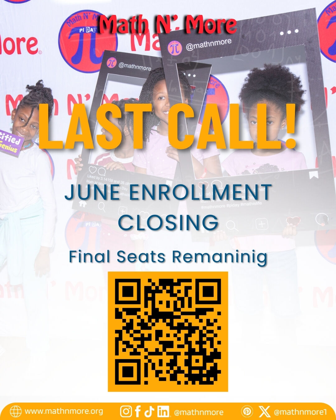 ๐จ LAST CALL ๐จ
Enrollment for June is closing.
โณ Extremely limited spots remain.
Once they're gone, they're gone.
No waitlist.
No guarantees.
If your scholar needs a summer filled with growth, confidence, and structure, now is the time.
๐ Link in bio
#MathNMore #SummerLearning #AtlantaParents #AcademicGrowth #ScholarsFirst #LastCall