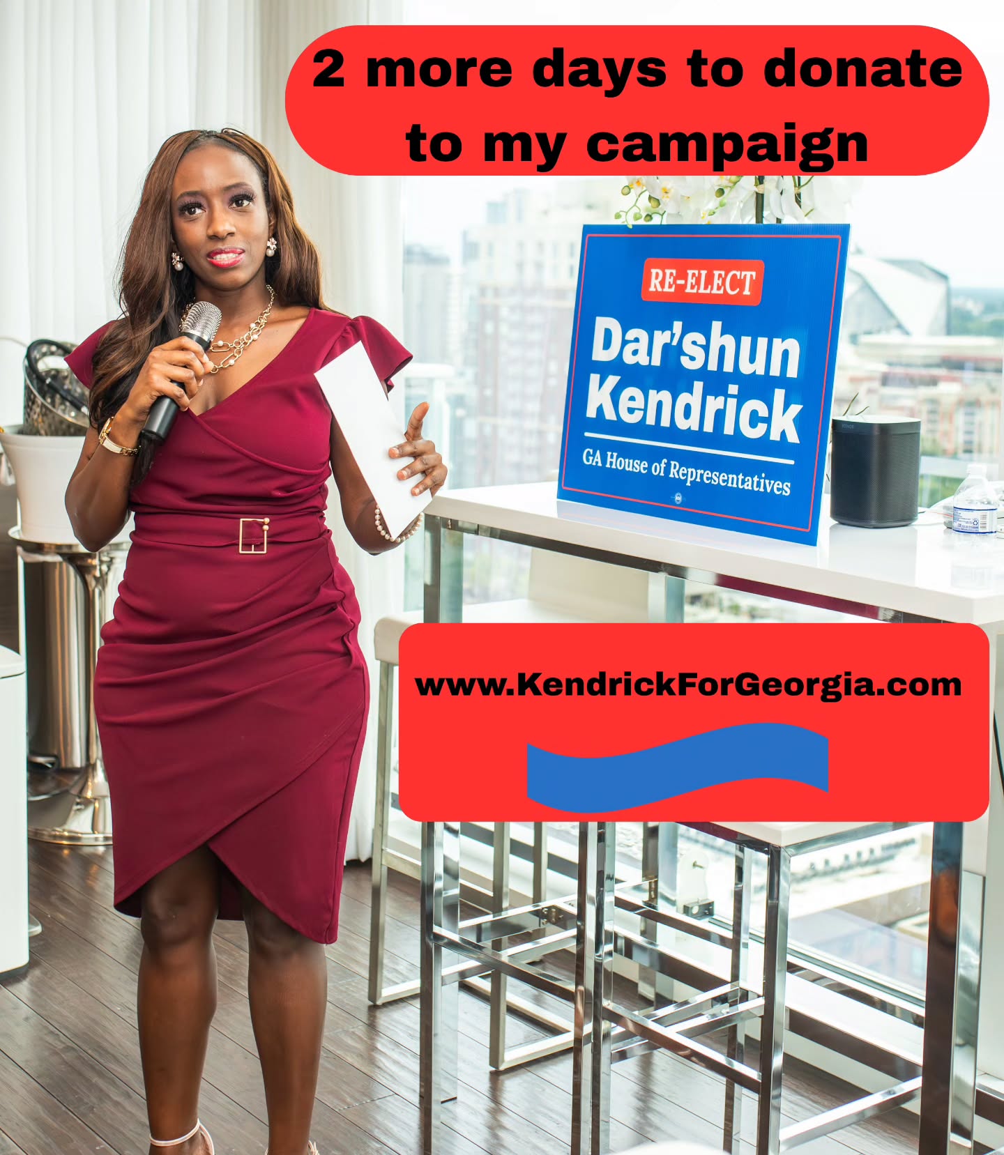 📣 2 more days to donate to my campaign ❗️❗️❗️
Remember, legislators cannot raise campaign funds during session and special session starts on June 17th at 2 p.m. 🛑
So donate $50, $100, $250 or $1,000 to help:
💲 Maintain a team to keep you informed during the session
💲 Communicate effectively with constituents in my District
💲 Support other organizations fighting the good fight
I am asking for your support TODAY 🔗- Www.KendrickForGeorgia.com or link in bio.
Join the fight. Donate today.