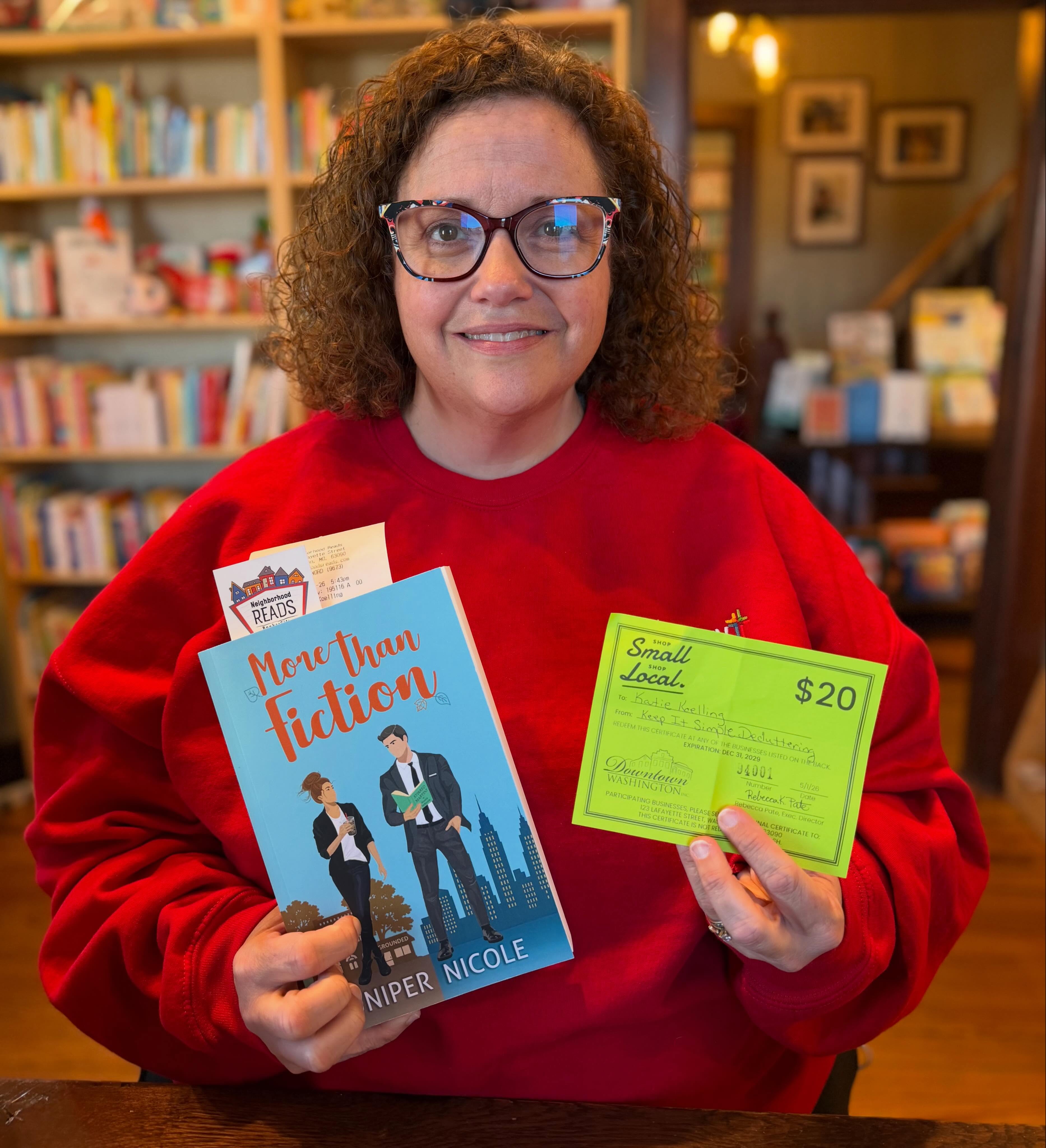 Shout out to Keep It Simple Decluttering for supporting LOCAL! Owner Kimberly offered a giveaway, and awarded LOCAL Downtown Washington gift certificates as the prize. LOCAL neighbor Katie won, and used her prize to buy a book written by a LOCAL author from her LOCAL bookshop. This is how we build a strong LOCAL community. ❤️