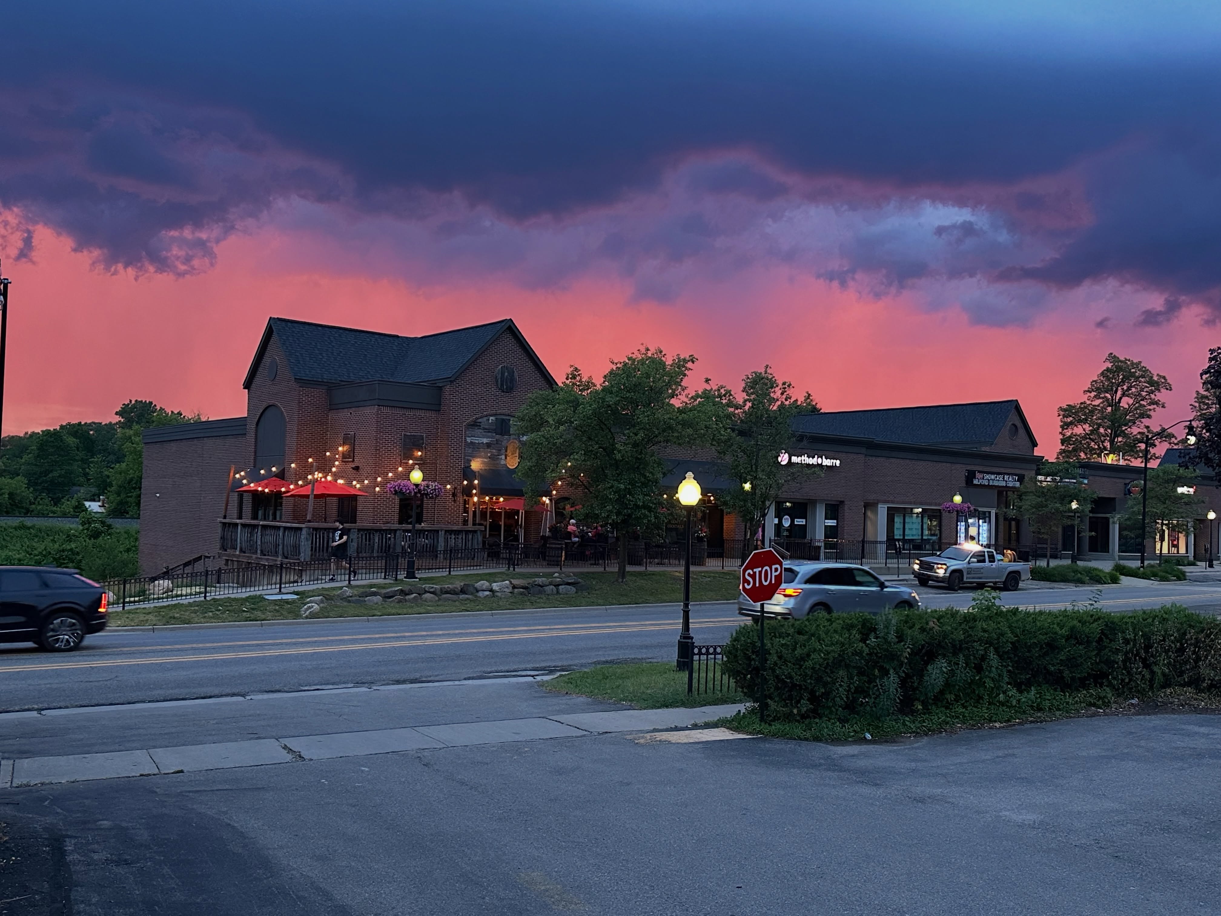 Who saw that sky last night?!
Thank goodness the brief storm broke a bit of yesterday’s humidity, making for a beautiful day for you to meet friends on the patio at Charlie’s today!