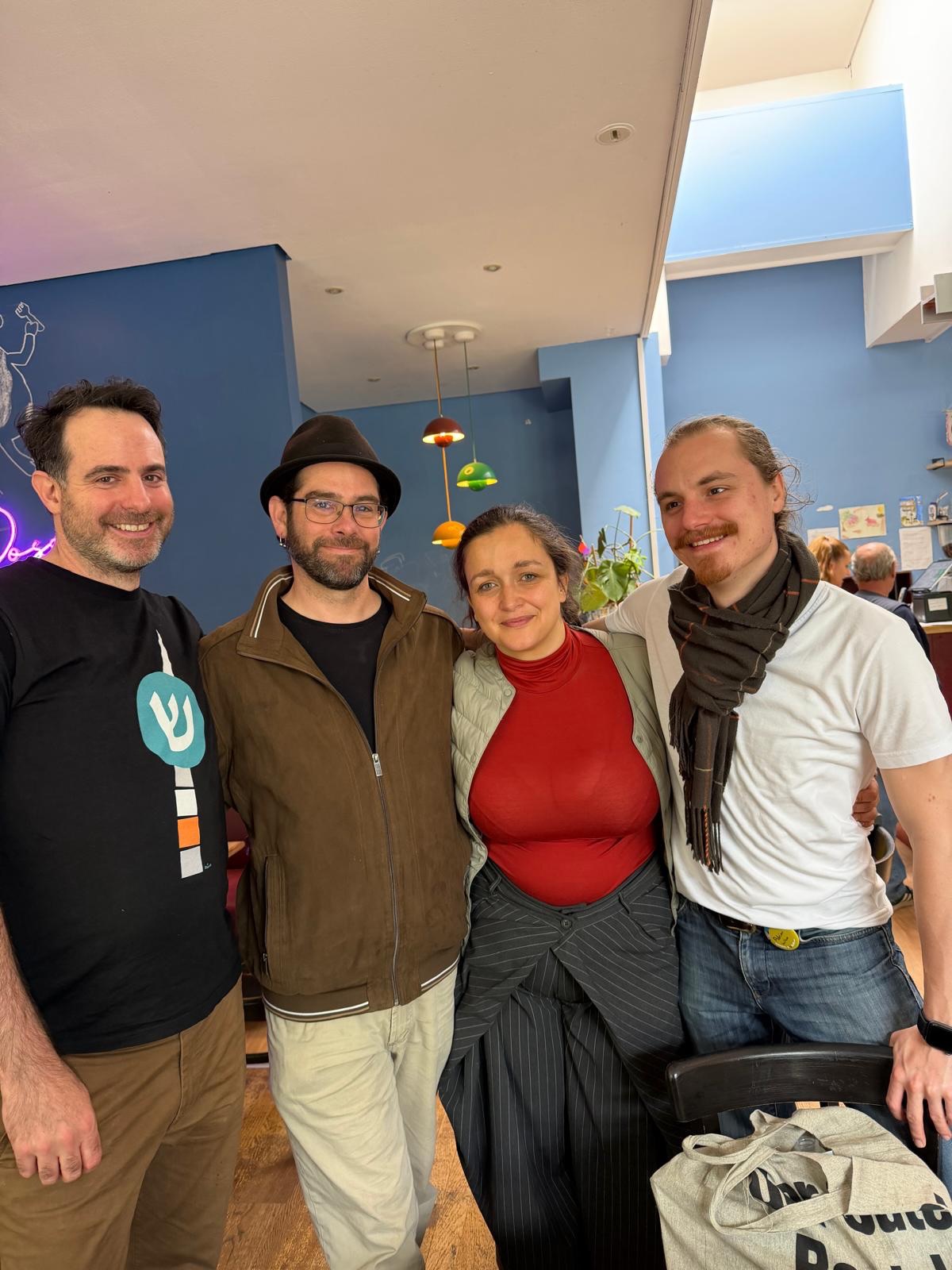 Exhausted and full of gratitude.
On Monday, the four of us main organizers sat down together for a long overdue brunch — our first real breath after an incredible week. And somewhere between the coffee and the catching up, it really sank in: we just did that.
Shtetl Berlin 2026 happened because of you — all of you.
To every performer, faculty member, and coordinator who brought your art, your knowledge, and your presence: this program was diverse, creative, and alive in ways that moved us deeply. We are so grateful.
To our absolutely mind-blowing team of volunteers — you worked day and night and somehow still had the most fun in the room. We don’t know how you do it, but we love you for it.
And above all: to our audience and participants. You showed up with your ears, your hands, your feet, and your minds. You are the ones who made it real.
A very special thank you to our incredible venue partners:
UFA-Fabrik — your warmth and competence make us feel so at home every time. Thank you to every single person who works there and has opened this great place to us, and a very special personal thank you to Tapani Gradmann for your ongoing support and partnership.
Interkulturelles Zentrum Neukölln and Kulturkirche Nikodemus — thank you for your support and partnership not only during the festival but throughout the year. We are so grateful to Eliyahu Raful, Nidanur Güccük, Katharina Scherer, and Tobias Kummetat for everything you do alongside us.
Grüner Salon at Volksbühne — it is a true honor to open the festival in this iconic venue, and we are so glad to have been doing it together for a few years now. Thank you to Monica Marotta for making it happen every time.
We are also deeply grateful to our funders, Berliner Senat and Partnerschaft für Demokratie Tempelhof-Schöneberg, for supporting our programs and making this work possible.
We hold this community close to our hearts. See you at our events throughout the year — and next year, June 5–13 at Shtetl Berlin 2027!
We love you all. We appreciate you.
Sasha, Craig, Patty and Adrian