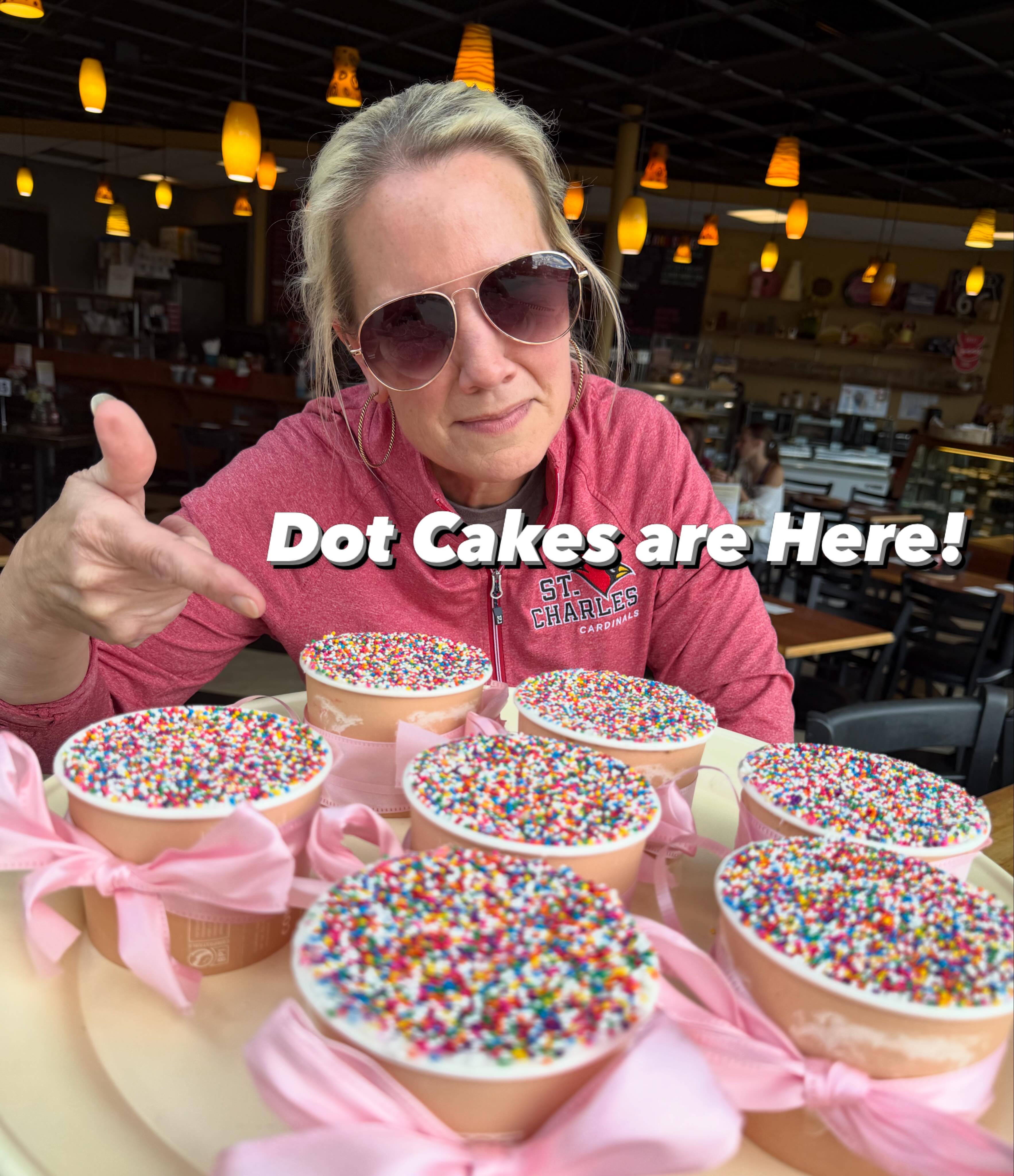 Trying my best to be cool while showing off the Dot Cakes @makayla_dreibel baked this afternoon! You gotta do what TikTok tells you to do… 😂 #dotcakes #tiktokfood #dessert #localbusiness #chocolatecafe