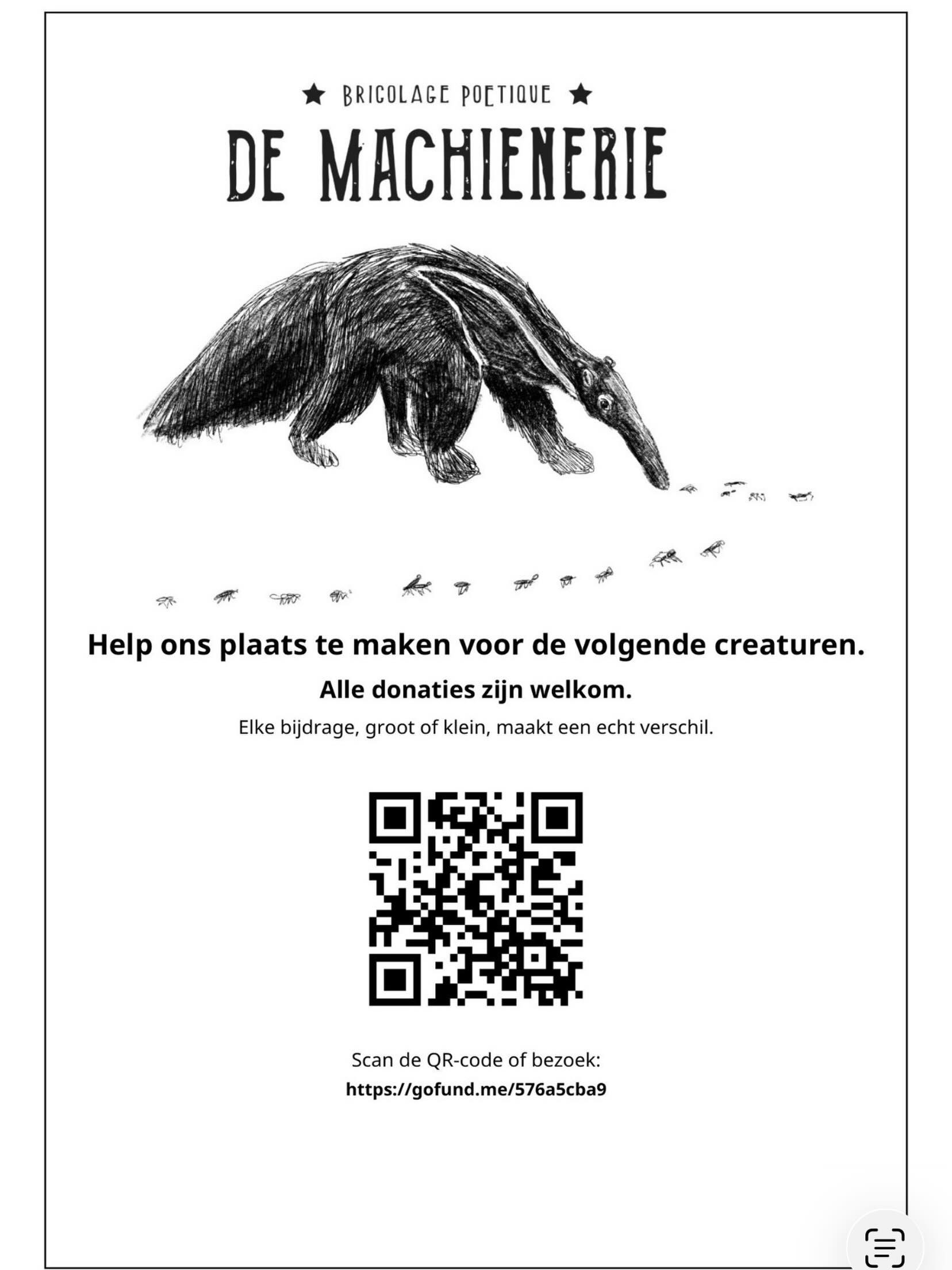 Help ons plaats te maken voor de volgende creaturen.
We organiseren een crowdfundingcampagne om ons atelier te herorganiseren en onze volgende creaties voor te bereiden. Alle steun is welkom.
👉 https://gofund.me/576a5cba9