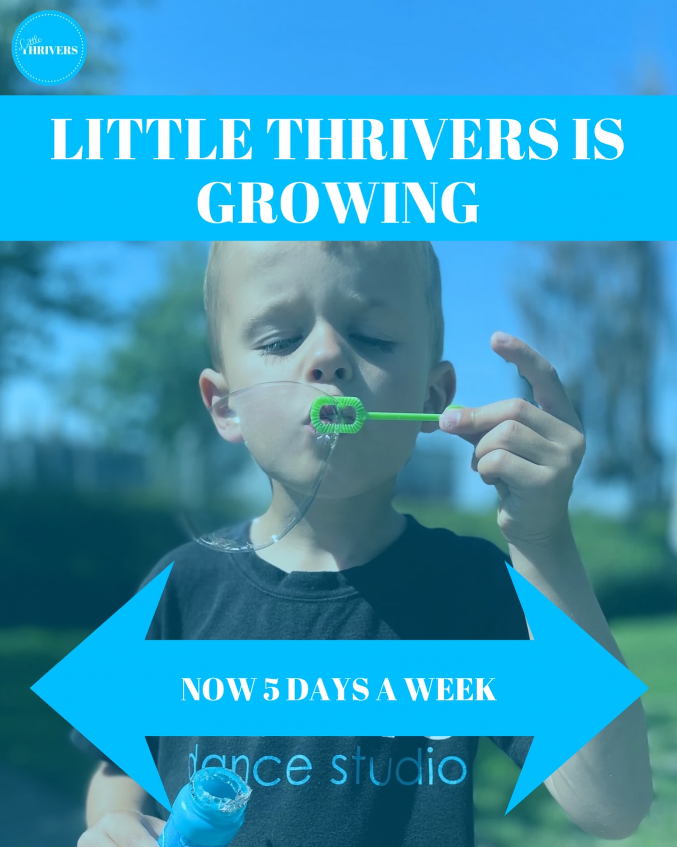 BIG NEWS 🌱✨
Due to the incredible response to our Little Thrivers Program, we are thrilled to announce that we are expanding from 2 days a week to 5 days a week for the upcoming season!
With more opportunities for little ones to learn, create, move, and make friends, there are now even more ways to become a Little Thriver 💙
Curious to see what it’s all about? Join us for a FREE trial!
📅 Trial Dates:
• June 16th 9:30-10:15am
• June 18th 9:30-10:15am
Spaces are very limited!
Email us to sign up! ✅