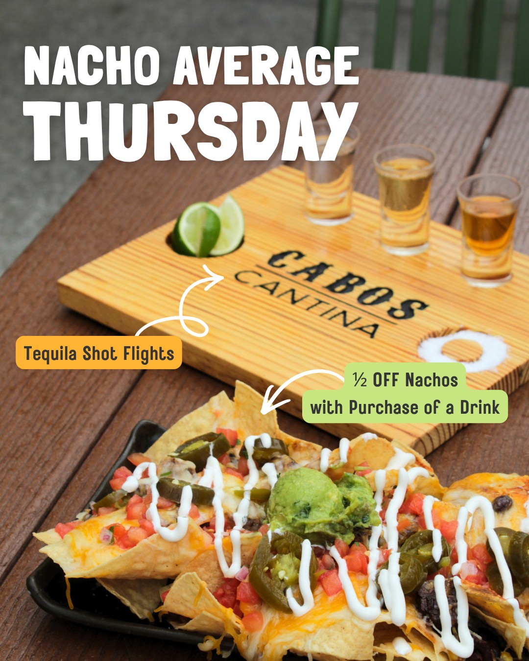 It's basically the weekend so come start the party with us!
½ off nachos with drink purchase + tequila shot flights all day at Cabos Cantina.
#caboscantina #downtownfortmyers #nachos #tequilaflights #swfl