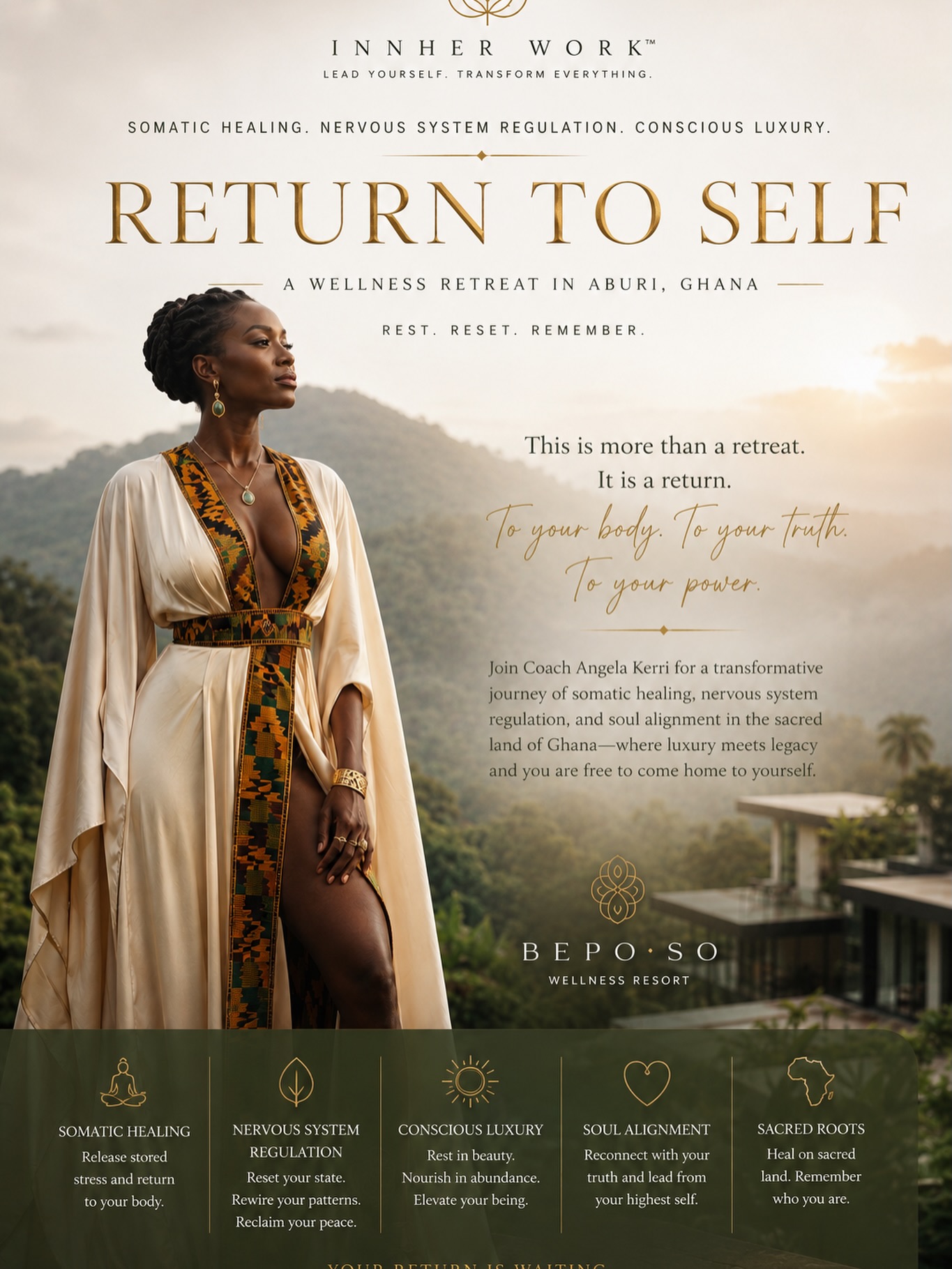 InnHERwork™ makes its debut in Ghana. It’s the wellness retreat that understands the assignment. #wellness #luxuryretreat #angelakerri #womenempowerment