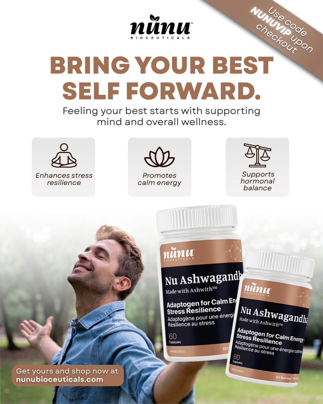 Showing up as your best self starts with taking care of what’s within.
This Men's Mental Health Month, support your overall well-being with NU Ashwagandha, powered by patented Ashwith™.
Designed to support stress resilience, mental clarity, and hormone balance, it helps you stay balanced through life’s daily demands.
✔ Supports stress resilience
✔ Promotes mental clarity
✔ Supports hormone balance
✔ Helps maintain calm energy
✨ Get 20% OFF with code: NUNUVIP
🛒 Shop now via LINK IN BIO.
#nunubioceuticals #nuashwagandha #mensmentalhealthmonth #stresssupport #mentalclarity #hormonebalance #dailywellness #ashwith #wellnessjourney