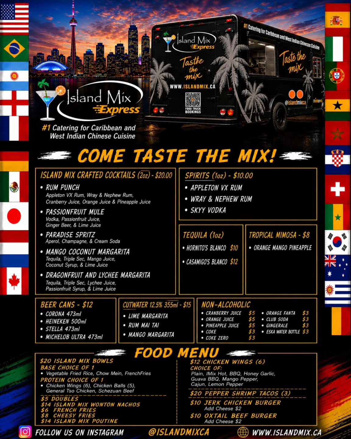 ๐๐ฅ LIBERTY VILLAGE, TORONTO โ WE'RE COMING YOUR WAY! ๐ฅ๐
Join Island Mix Express for a full day of Caribbean flavours, handcrafted cocktails, and all your Island Mix favourites!
๐
Friday, June 12th
โฐ 10:00 AM โ 8:00 PM
๐ 171 East Liberty Village, Toronto
๐ค Pepper Shrimp Tacos
๐ฅข Island Mix Bowls
๐ Jerk Chicken Burger
๐ Oxtail Beef Burger
๐ฎ Doubles
๐ Island Mix Poutine
๐ Signature Chicken Wings
๐น Crafted Cocktails Available:
โข Rum Punch
โข Passionfruit Mule
โข Paradise Spritz
โข Mango Coconut Margarita
โข Dragonfruit & Lychee Margarita
Come experience Caribbean and West Indian Chinese cuisine from Toronto's favourite food truck.
Bring your friends, your appetite, and come taste the mix!
๐ธ Follow us: @islandmixca
๐ www.islandmix.ca
#IslandMixExpress #LibertyVillage #TorontoFoodTruck #TorontoEats #caribbeanfood