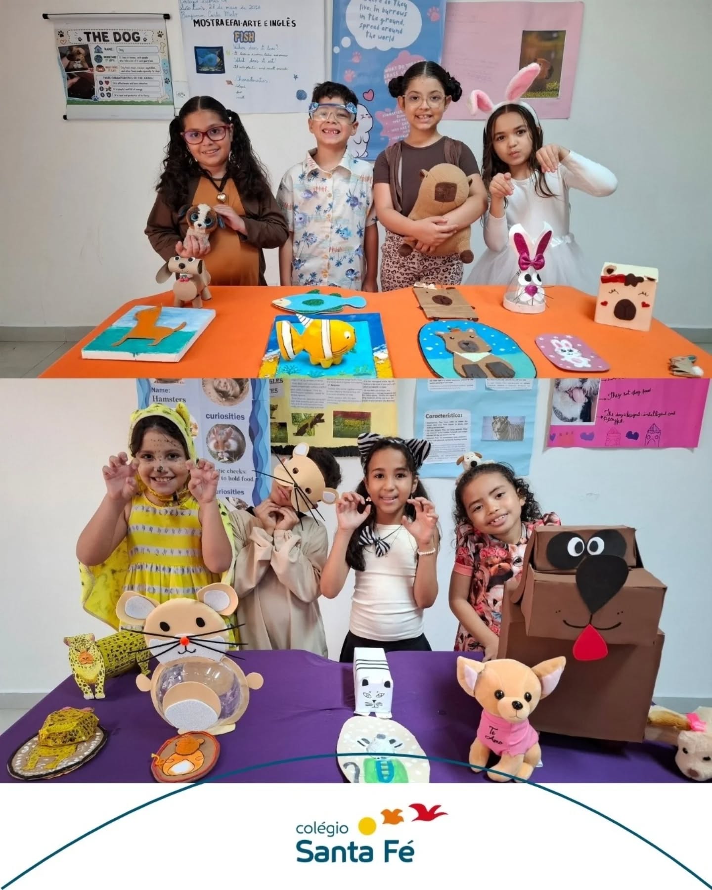 🐾🎨 No Projeto Discovering English with Art (Descobrindo o Inglês com Arte), os alunos do 2º ano Vespertino mergulharam no tema Animals, ampliando o vocabulário em inglês de forma criativa e divertida.