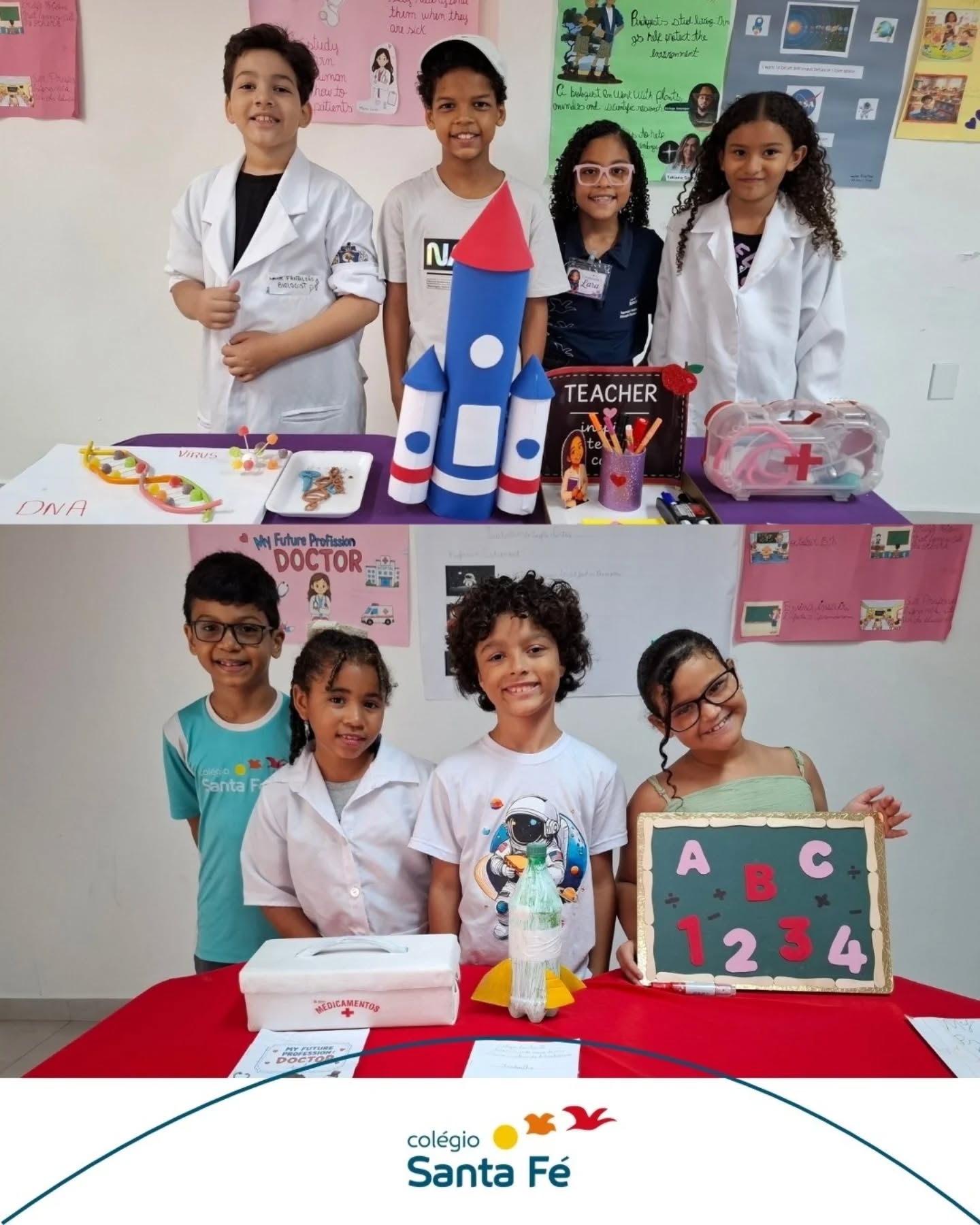 No Projeto Discovering English with Art (Descobrindo o Inglês com Arte), os alunos do 3º ano vespertino exploraram o tema When I Grow Up, I Want to Be... (Quando eu crescer, eu quero ser...), ampliando o vocabulário em inglês de forma criativa e divertida, enquanto refletiam sobre sonhos, talentos e as profissões que desejam exercer no futuro. 💙✨