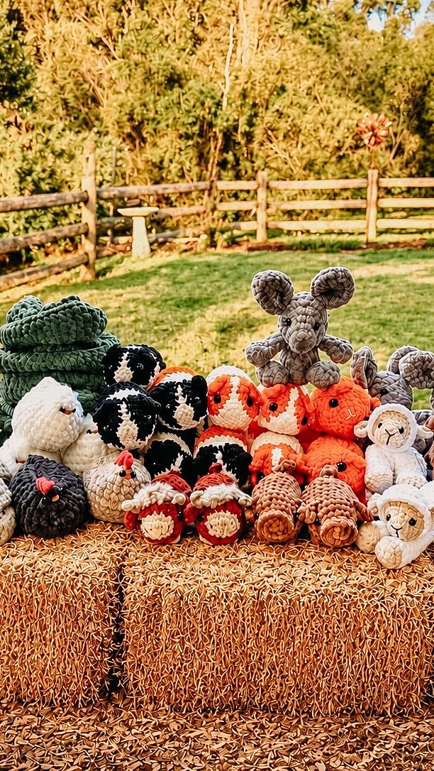 Got a favourite farm animal you’d like to take home as a memory? Swing by the Roo House during your stay and take a look at our new gorgeous crocheted animal plushies for sale! Lovingly handcrafted by the talented Natalie @travellingcrochetcreations , each design was specifically adapted to reflect our animals you’ll meet and enjoy here at Margaret River Holiday Cottages. Don’t forget we also sell branded Margaret River Holiday Cottage t-shirts and hoodies for both adults and kids.