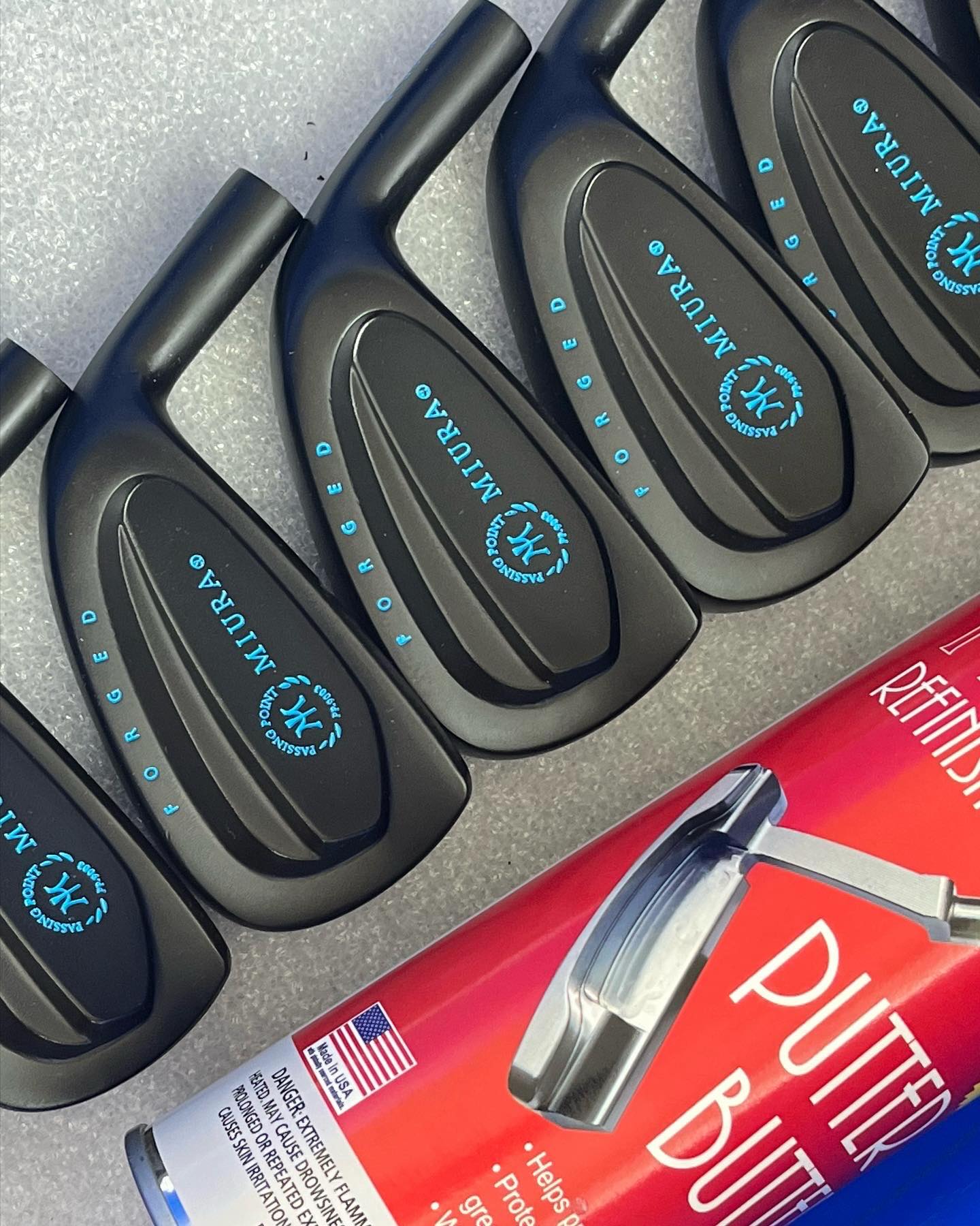 •••••••••••Before and Afters•••••••••
We did these in our Black N-eleven finish. This black finish is the most durable black finish in the golf industry. It’s not a plating it is an applied in a sealed vault between 950° to 1100° in an atmospheric pressure. That my friends is why it’s is very durable on a Golf head. Another two great things about our Black n-11 finish is it’s a protective Finnish, It will not rust and it plays like the club is raw finish, nothing but feel!!!! #miura #miuragolf #customgolfclub #putterbutter #flaniganbiltputter