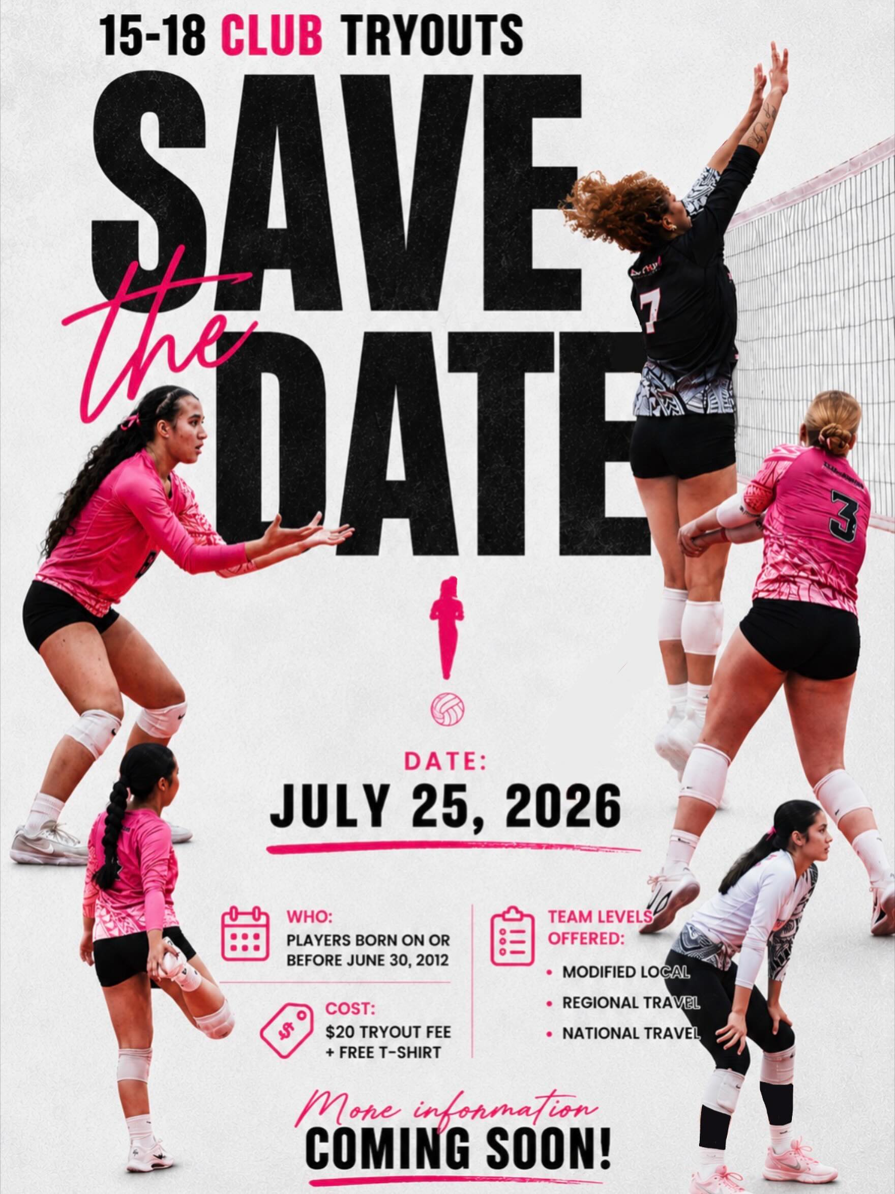 🗓️Mark your calendars, bring your energy, and come show us what you’ve got. We can’t wait to see both returning and new athletes in the gym!
#DigThisVolleyball #SaveTheDate #ClubTryouts #VolleyballTryouts #VegasVolleyball TravelVolleyball FutureStartsHere DigThisVBClub 🩷🖤🏐