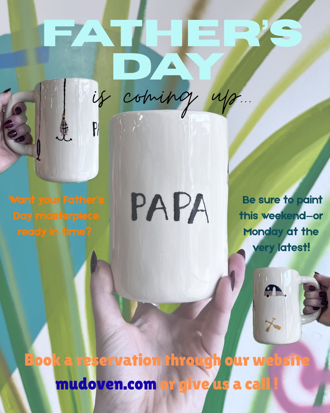 Your Dad deserves a masterpiece! We have lots of Father's Day mugs, ready to be painted ❤️
#FathersDay #paintyourownpottery #ceramicpainting