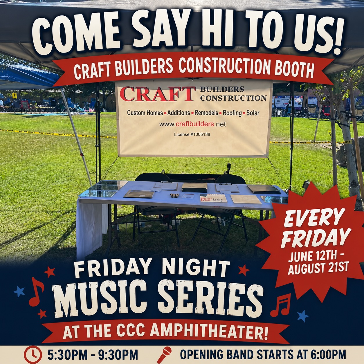 Starting tonight! We will be there, will you?đ¤
Look for the @craftbuildersconstruction booth set up every Friday. We would love to see you!