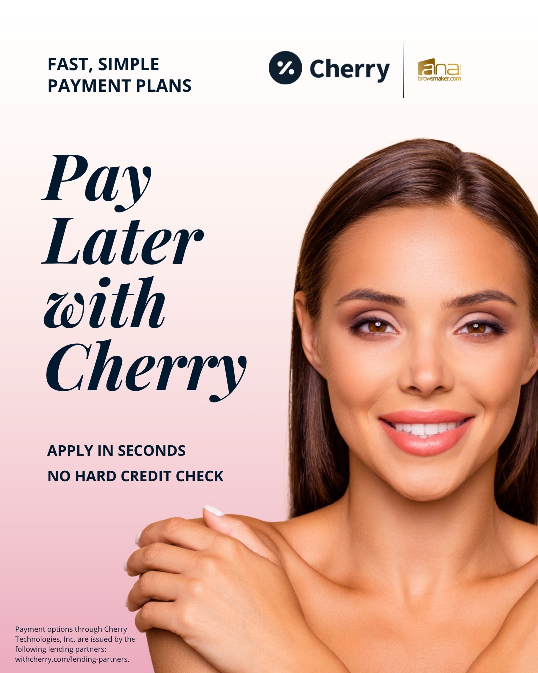 PMU Brows, Lip Blush, Eyeliner now & pay later 🍒
Why we love PMU:
✨ It’s quick & precise
✨ It’s a long-term solution
🍒 You can get it now and pay later with Cherry!
Cherry is a leading “buy now, pay later” option for PMU services and med spa needs, making it easy for patients to spread their payments out over time.
Payment options through Cherry are issued by the following financing partners: https://withcherry.com/financing-partners/.
@withcherryus