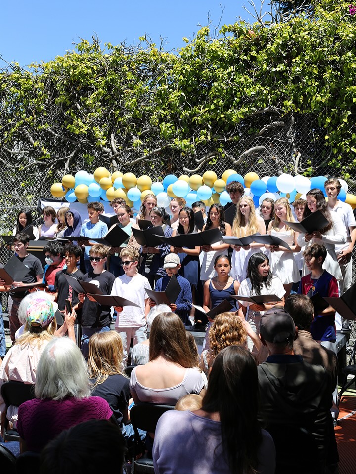 CONGRATS GRADS!
This June, we celebrate thirteen amazing graduating eighth graders. Some of them I have known since they were in first grade, while others I have met later in their journey. It has been an honor to watch all of them grow and thrive here. They have contributed in such meaningful ways to our community, and we know they will do great things when they go on to high school. We will miss them, and they will always have a home here!
–Patrick Ardinger, Middle School Director
