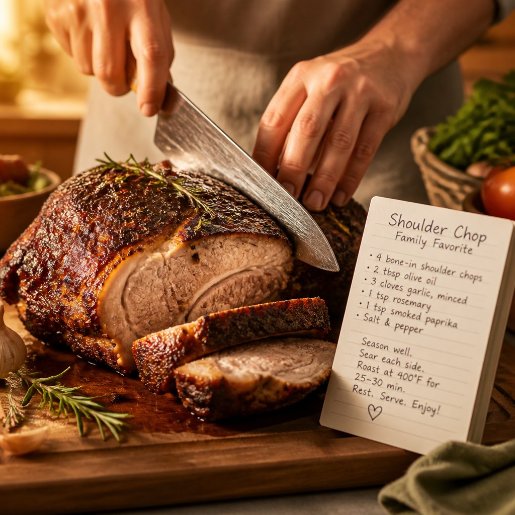 We’re sharing quick family meals built around our butcher’s favorite cuts — like a tender shoulder chop, trimmed to 6 oz per person for perfect portions. Seared to golden, simmered in a fragrant tomato-herb sauce, it’s juicy, comforting, and ready in 30 minutes. Our meat is hand-slaughtered, organic, and from nearby farms, so every bite tastes fresh and feels right. Want more pairings? Tap the link in bio and tell us which cut you want next! 🥘🔪🥬 #HalalMeals #FamilyDinner #LocalFarms #ChopsAndSteaks #NorthBrunswick