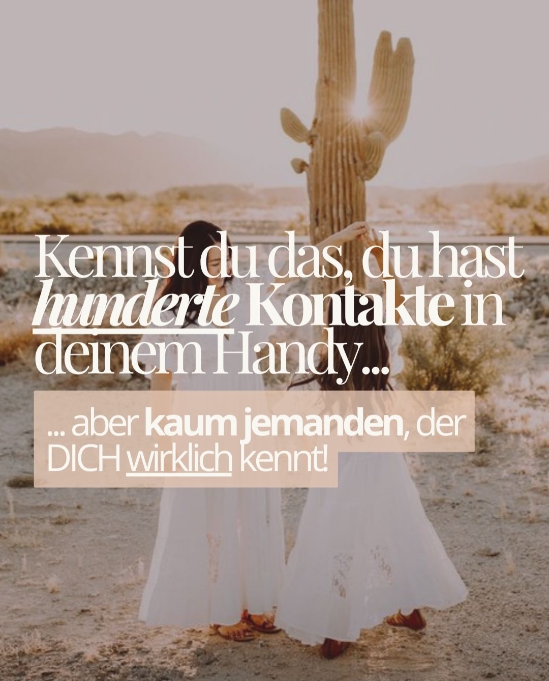 Diese eine Freundschaft begleitet mich schon mein halbes Leben. Und sie hat mir etwas beigebracht, das ich lange nicht verstanden hab. 🤍
Echte Verbindung entsteht nicht durch mehr Kontakte. Nicht durch hunderte Follower oder einen vollen Terminkalender. Sondern durch wenige Menschen, bei denen du nichts sein musst außer du.
Und ich glaube, genau das fehlt gerade so vielen von uns.
Wir sind erreichbar rund um die Uhr, vernetzt mit aller Welt – und fühlen uns trotzdem oft allein. Weil das, wonach wir uns wirklich sehnen, kein Smalltalk ist, sondern Tiefe. Gesehen werden. Dazugehören, ohne sich zu verbiegen.
Als hochsensible Frau spürst du diesen Unterschied besonders fein. Oberflächliche Treffen leeren dich. Echte Begegnung füllt dich auf.
Deshalb öffne ich ab dem 3. Juli einen Frauenkreis – einen Raum für genau diese Tiefe. Für Frauen, die sich nach Verbindung sehnen, bei der man ankommen darf. 🌙
(Mehr dazu, wie ich überhaupt darauf gekommen bin → swipe dich durchs Carousel.)
Wenn dich das anspricht, kommentiere mit „Kreis“. Und ich schicke dir alle wichtigen Infos zu :)
Und jetzt du: Hast du so eine Freundin – die nachts losfahren würde? Erzähl mir von ihr. 💛