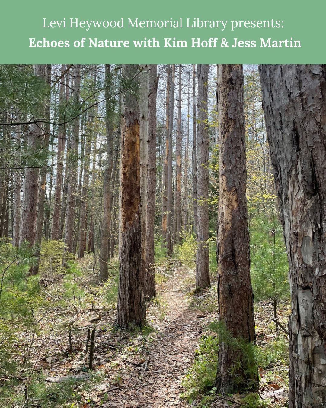 🌲✨ NEXT WEDNESDAY! ✨🌲
We are officially one week away from bringing Echoes of Nature to the Levi Heywood Memorial Library in Gardner, and we would love for you to join us!
📅 Wednesday, June 17th at 6:00 PM 📍 Levi Heywood Memorial Library, Gardner, MA 🎟️ FREE and open to all!
Born out of a deep season of caregiving and grief, this performance is our love letter to the healing power of the natural world. Kim Hoff will be sharing her stunning original nature poetry along with Jess Martin’s original songs and a backdrop of images from our walks. We’ve even woven in pieces inspired by local spots you might know and love, like Crystal Lake and the Perley Loop Trail. 🎨🎶
Whether you are a fellow artist, a nature lover, a local poet, or just someone looking for a restorative, creative evening out—this space is for you.
🙌 A massive thank you to the Gardner Local Cultural Council for their generous support in funding this program and keeping the arts vibrant, accessible, and free for our community!
We can’t wait to share this space with you next week. 💚
#echoesofnature #gardnerma #poetry #massculturalcouncil #localculturalcouncil
@leviheywoodmemoriallibrary @kimbahoff123 @masscultural