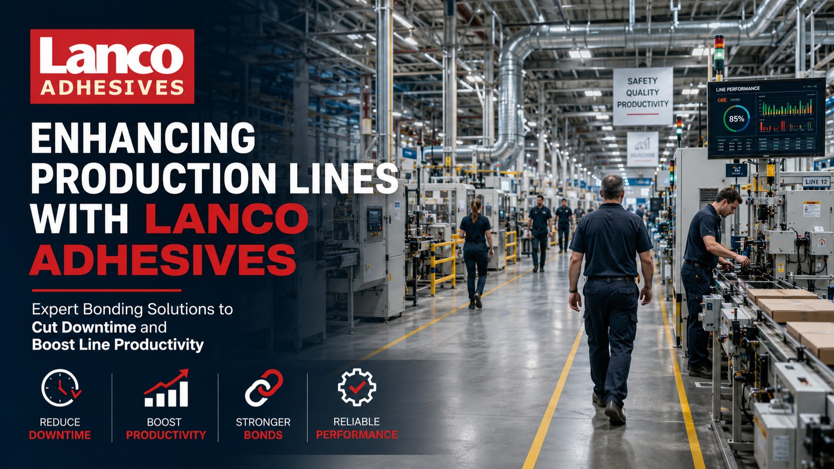 Production efficiency is more critical than ever! Lanco Adhesives provides specialized bonding solutions designed to support demanding industrial applications.