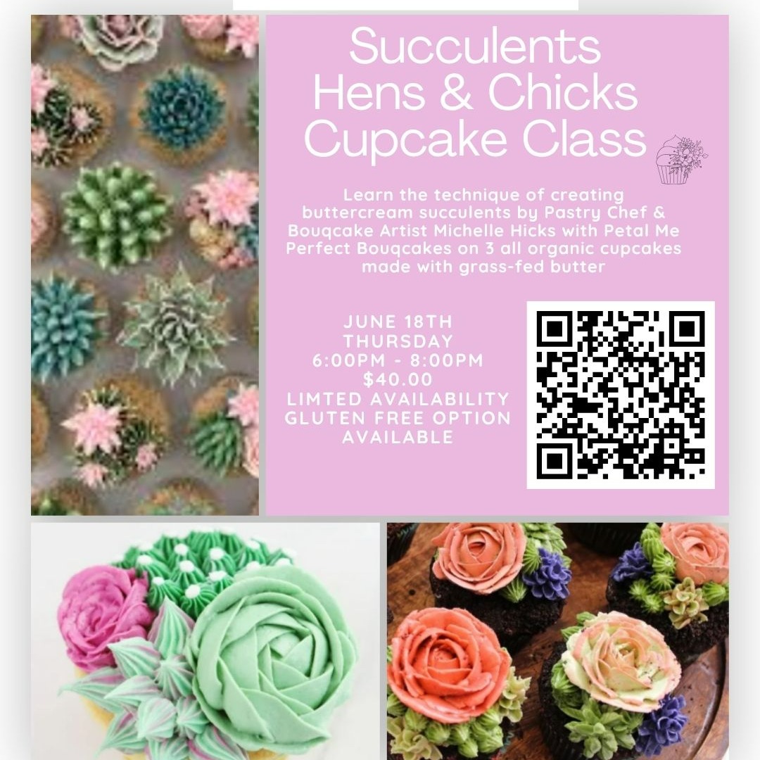 Join me this Thursday, June 18th for a Succulent Cupcake Decorating Class @thethirdspace_jacksonville All organic cupcakes decorated with vanilla bean buttercream in sunset hues, earthy greens, and highlights of florals. Class starts at 6:00, register below or visit my website at petalmeperfectbouqcakes.com GF option available. A fun night out and you leave with a box of CUPCAKES! #cupcakes #decoratecupcakes #organic #pastrychef #succulents #jacksonvillenc #cupcakeclass #newbern #newbernlocal @chellehicks_remaxop @zanytwo @magsmacko @shopatsmallbatch