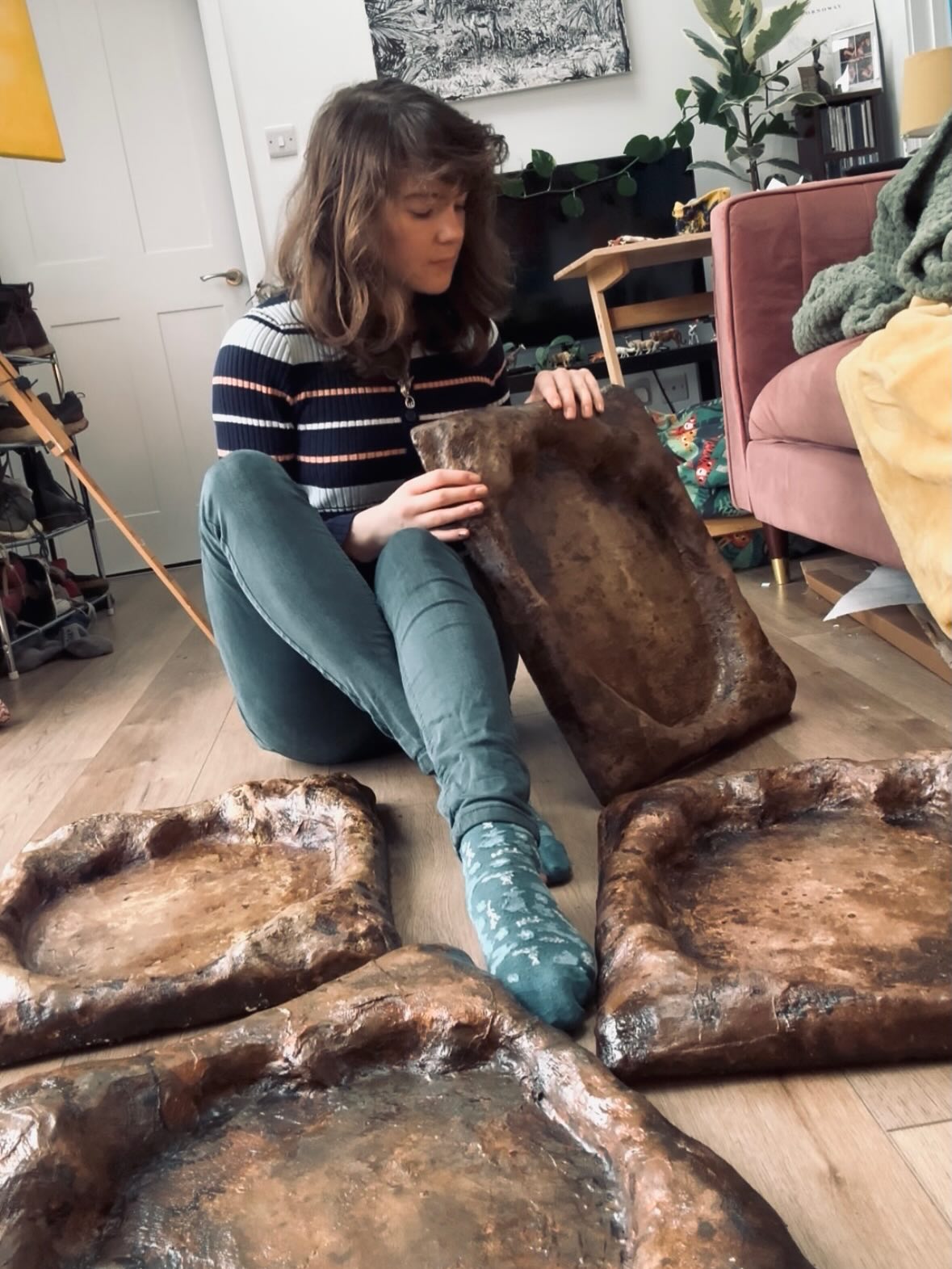 Making Mammoth Footprints!! 🦣🦣🦣
I started the year with the coolest - and most unusual - commission: making four, to-scale mammoth footprints for the wonderful folks at @cheddargorgeandcaves 🧀
This was a full on experiment for me: mod-roc, wood, tinfoil, PVA, a heat gun (!), and a huge amount of @dalerrowney1783 acrylics & acrylic inks, and varnish!!
The footprints are part of cheddar gorge & cave’s mammoth installation 🦣 and the footprints are to help everyone understand just how big they would have been!!
Honestly, I meant to post this in February when the exhibition launched, but life got hectic so - hey - better late than never 😅🥹
Plus, you get a throwback to the era of shorter hair ✨
.
.
.
#mammoth #cheddar #maker #artist #art