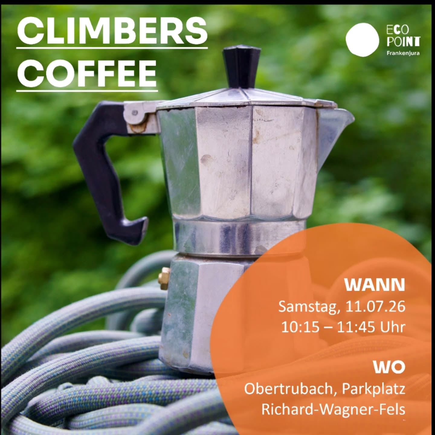 *Save the Date: Climbers Coffee im Trubachtal*
🗓️ Am Samstag, den 11. Juli 2026, findet unser drittes #climberscoffee statt!
🚂 + 🚲 / 🚌 Wir radeln um 9:22 Uhr ab Bhf Pretzfeld das malerische Tal hoch. Wer mag, kann auch ab Forchheim den Bus bis zur Haltestelle Reichelsmühle nehmen und kommt eine halbe Stunde eher an.
☕ 🍰 Bringt eine Tasse und wenn ihr mögt auch Kuchen & Snacks zum Teilen mit, Yogamatte zum Stretchen und Picknicken schadet sicher auch nicht. Für Kaffee von der @kaffeewerkstatt_kucha, Tee und Gebäck sorgen wir.
🧗🏽♀️ Im Anschluss wird dann natürlich gemeinsam geklettert – im Trubachtal gibt es Felsen unterschiedlicher Schwierigkeiten! Wir freuen uns auf einen regen Austausch rund ums #ecopointclimbing mit euch.
Keine Anmeldung erforderlich.
📸 Max Buck
@dav_nuernberg
@naturparkfrankenjura
@vgn_freizeit @petzl_official @patagonia_climb @ortlieb_waterproof