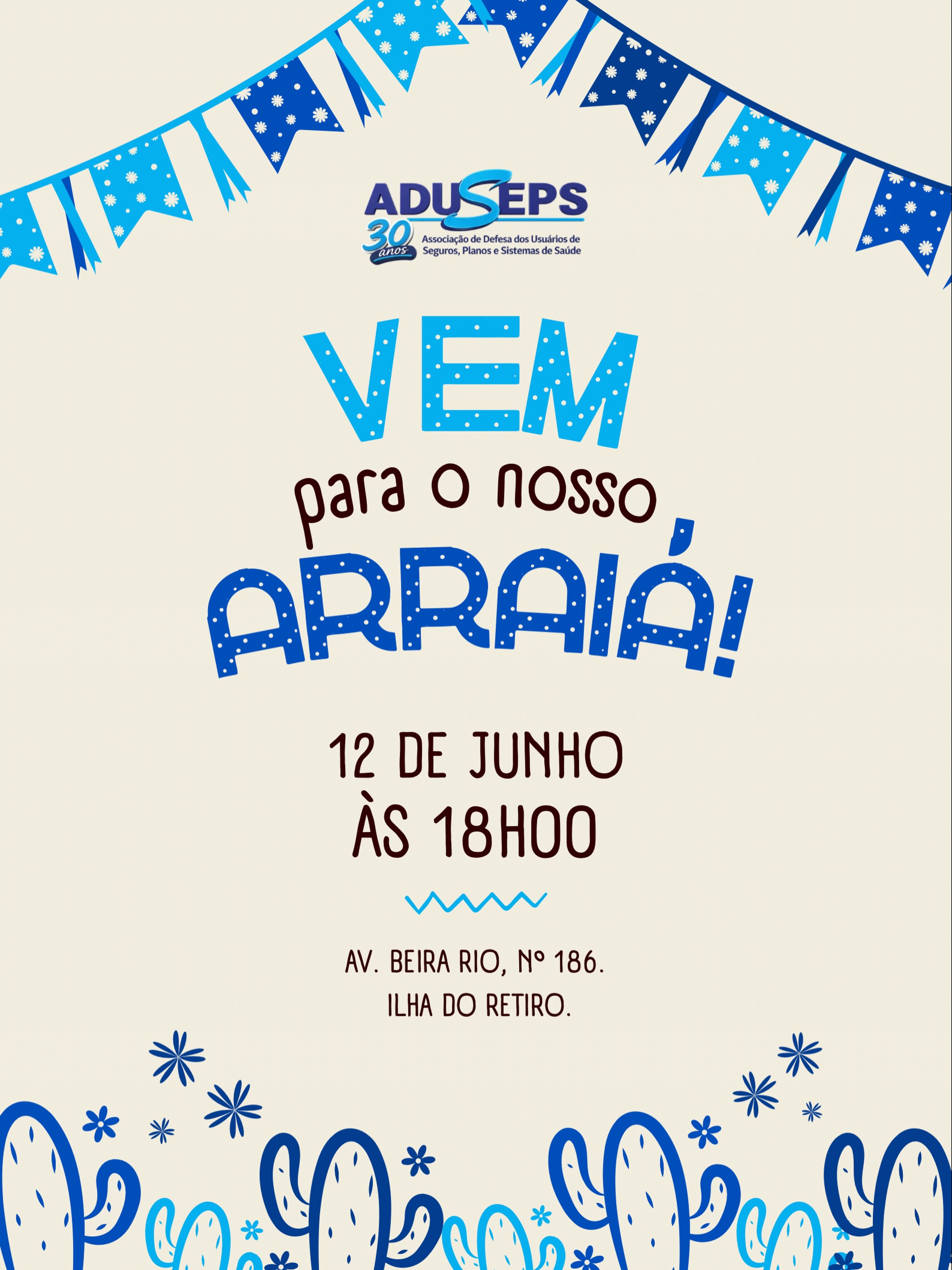 🌽🔥 É hoje!
A partir das 18h desta sexta-feira (12), a Aduseps realiza seu tradicional São João na Av. Beira Rio, nº 186, Ilha do Retiro.
Vai ter muito forró, comidas típicas, reencontros e aquele clima arretado que não pode faltar nesta época do ano.
Esperamos você para celebrar conosco essa festa tão especial da cultura nordestina. 💙✨
📍 Av. Beira Rio, nº 186 – Ilha do Retiro
🕕 Hoje, às 18h
🩵⚖️