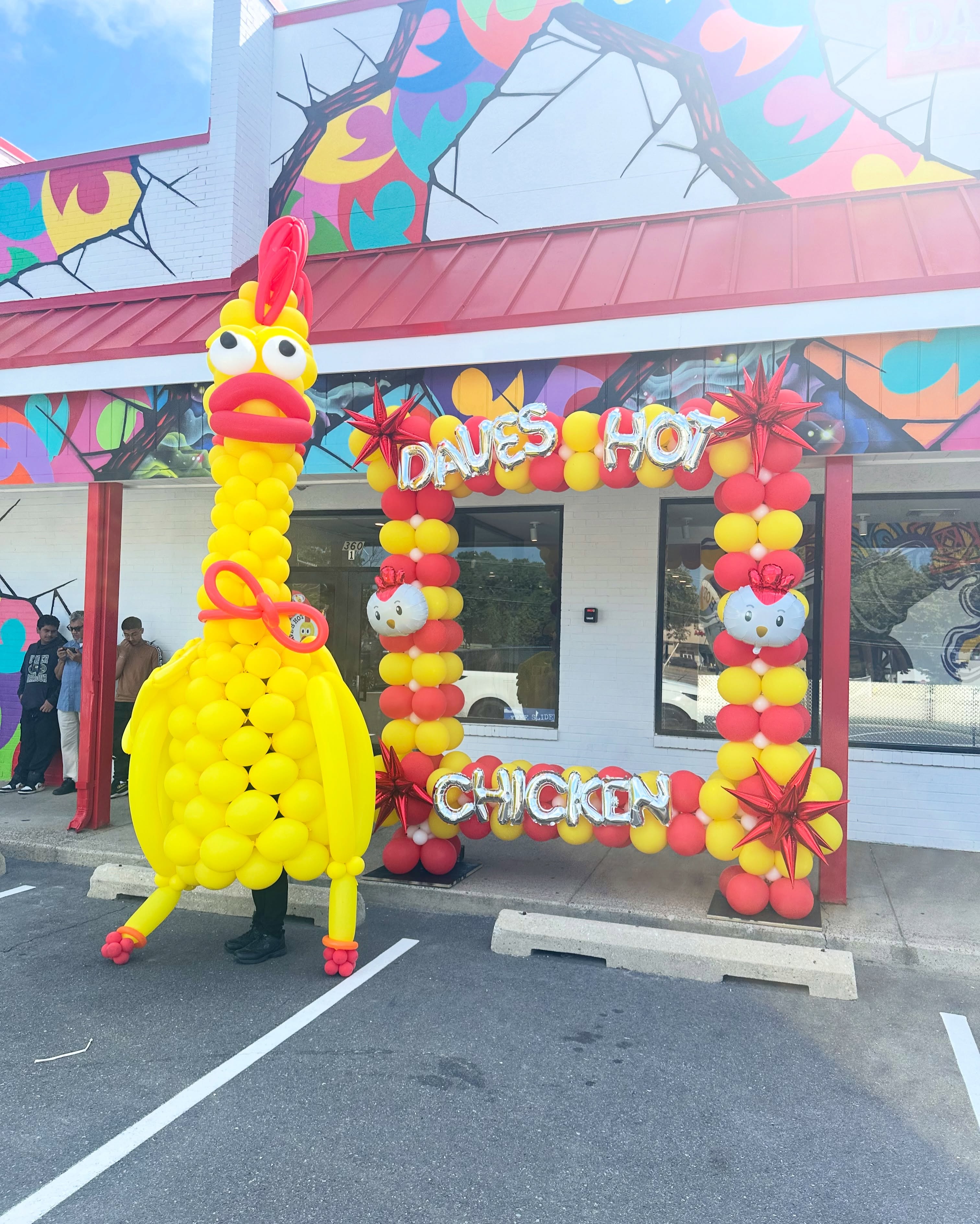 Another day, another @daveshotchicken grand opening!🍗🎈🐔
We had a blast helping celebrate the grand opening of Dave’s Hot Chicken in Langhorne, PA with some seriously eye-catching balloons!
📸 Our custom 8x8ft balloon photo frame gave guests the perfect spot to snap pictures and share in the excitement of the new location.
🐔 And yes… that giant 10+ foot tall rubber chicken costume walking around? Someone was actually inside it! Huge shoutout to our boy Max at Dave’s Langhorne for being an absolute legend and braving the 90-degree heat while bringing the chicken to life. We salute your dedication. 🔥
From grand openings, corporate events to anything in between - Corporate installs and grand openings are our favorite! 🍗🎈🐔
From grand openings, corporate events to everything in between - we create installations that get people talking snd remembering your event for days, months and years to come!
Ready to book with us? Visit us at www.momentsbymax.com to inquire. Serving PA, DE, NJ, NY and MD. We’re here to help YOU. 🫡
.
.
.
#daveshotchicken #balloonsculpture #phillyballoons #grandopening #langhornepa