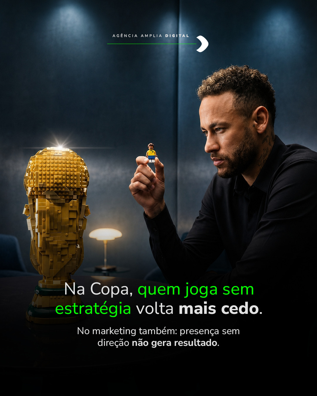 Na Copa, talento ajuda.
Mas quem vence é quem tem leitura de jogo, estratégia e execução.
No marketing é igual: não adianta só aparecer.
Precisa saber onde atacar, como posicionar e quando converter.
A Amplia entra em campo para transformar presença em resultado.