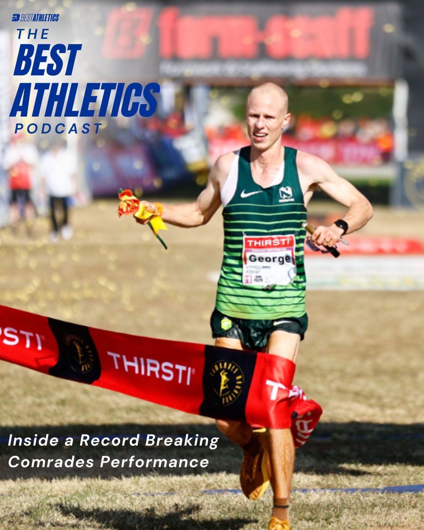 🎙️ New Podcast Episode out now🎙️
Fresh off a historic performance at Comrades Marathon, where he broke the course record in an astonishing 5:15:56, George Kusche joins Nick Bester (@justalilbester) on the Best Athletics Podcast.
🏃🏽♂️ @kuschegeorge
Together they dive into the training, racing, fuelling and mindset behind one of the greatest performances in endurance running.
In this episode we discuss:
🏆 Breaking the Comrades record in 5:15:56
⛰️ Up Run vs Down Run
🥤 Race day fuelling and hydration
⚡ Why speed matters for endurance performance
📈 George’s training philosophy
😴 Recovery, sleep and daily habits
🎯 What’s next after Comrades
Whether you’re training for your first 5K or your next ultra, this episode is packed with practical insights from one of the sport’s most exciting athletes.
🎧 Listen now via the link in our bio and let us know your biggest takeaway below 🙌🏽
•
•
•
#comrades #recordperformance #ultrarunning #southafrica