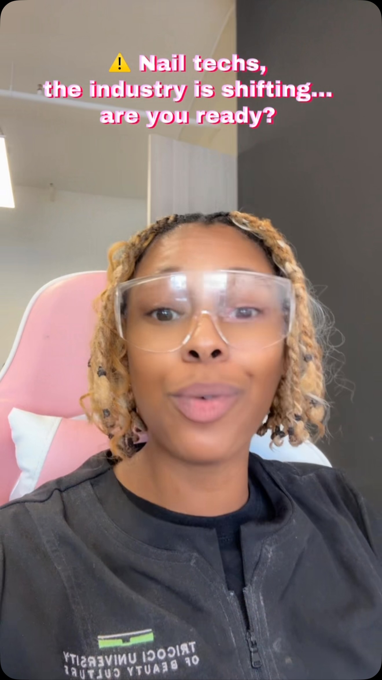 ⚠️ Nail Techs, the industry is shifting… are you ready? With more clients looking for alternatives, there has never been a better time to stop working from your couch and step into your own space. Whether it’s a salon suite, booth rental, or your own storefront, opportunity is knocking.