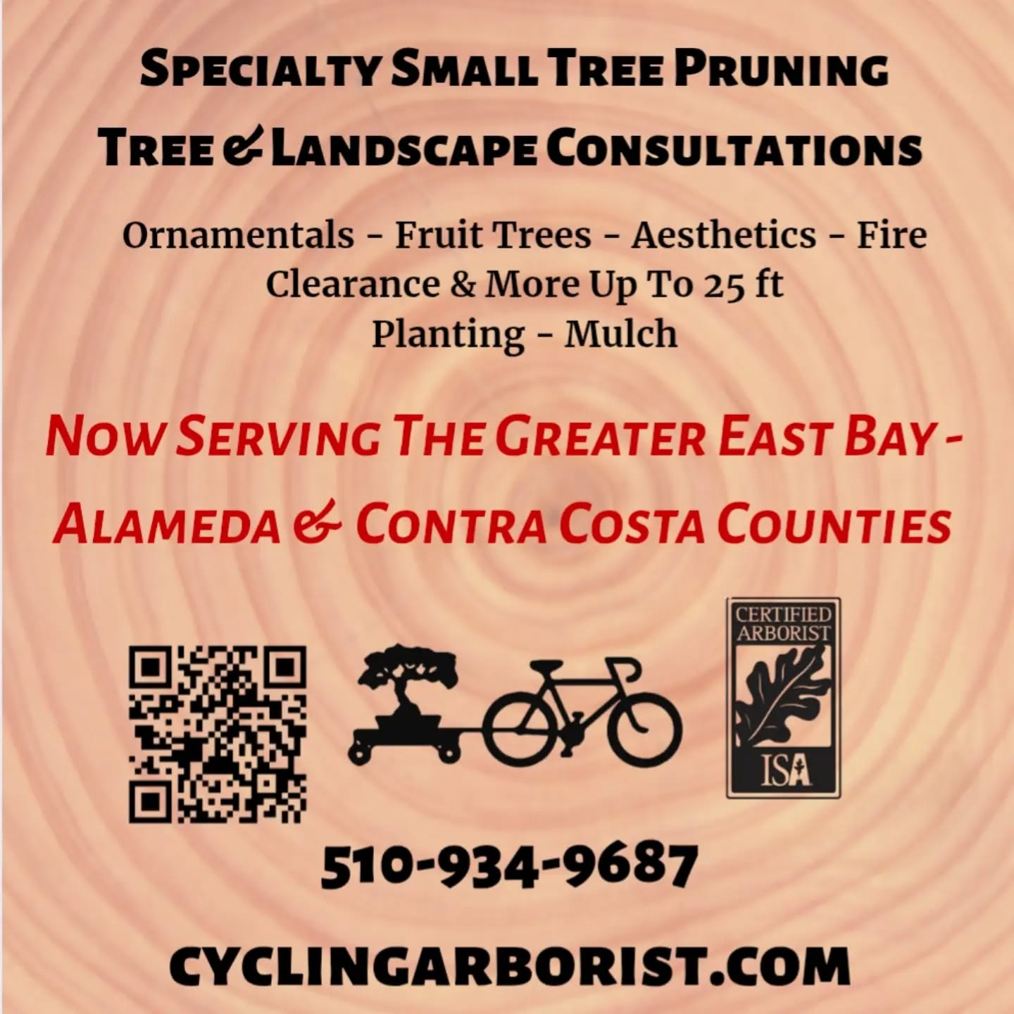 Hello Friends,
I hope you’re all enjoying the start of summer. I wanted to let you know that we’re now serving a broader East Bay area, including Alameda and Contra Costa counties. We can also travel farther for larger projects.
We will be operating in the East Bay on a seasonal basis and look forward to continuing to work with you and your trees. We are beginning to wrap things up for the midsummer break however we still have some open availability for the remainder of this season.
If you or someone you know needs small tree pruning or a tree/landscape consultation, feel free to forward and reach out!
Thank you for your continued support.
Much appreciated - Michael
cyclingarborist.com
#EastBayArborist#BayAreaTree #TreePruning #SustainableLandscaping #CyclingArborist