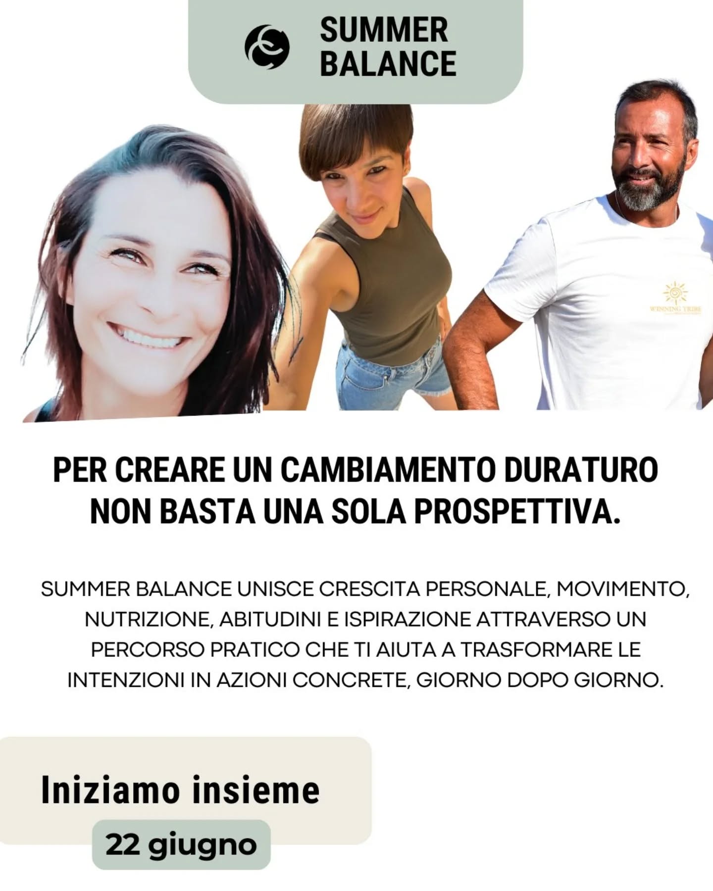 Nel post precedente abbiamo parlato di una cosa importante.
La maggior parte delle persone sa già cosa dovrebbe fare per stare meglio.
Il problema non è la conoscenza.
È riuscire a trasformarla in azione e mantenerla nel tempo.
Per questo Summer Balance non è stato pensato come un semplice corso.
È stato costruito come un percorso che integra diverse competenze e prospettive, perché il benessere non dipende da una sola cosa.
Durante le 8 settimane lavoreremo insieme su aspetti fondamentali come:
✨ self-leadership
✨ movimento
✨ nutrizione
✨ strumenti pratici per creare abitudini sostenibili
E per rendere questo percorso ancora più ricco, avrò il piacere di essere affiancata da tre professionisti che porteranno esperienza, competenze e nuove prospettive.
Perché il vero cambiamento nasce quando più elementi lavorano insieme.
Non per fare di più.
Ma per fare le cose giuste, con maggiore consapevolezza e continuità.
Ci sarai con noi? ❤️🔥
Link nel bio per piu informazione.
#selfleadership #benessere ##crescitapersonale #summerbalance #azione