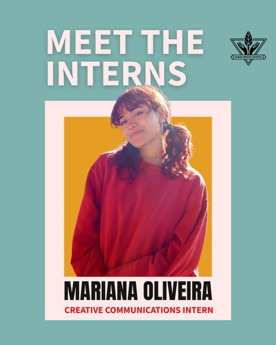 🔷 Get to know our Summer Interns: Mariana Oliveira
As a rising senior at Trinity College, Mariana combines her studies in Human Rights and Political Science with a deep commitment to community-building and collective action.
Drawn to HII’s creative and community-centered approach to climate justice, Mariana is excited to explore how art and storytelling can inspire people to engage with environmental issues in ways that feel accessible, empowering, and action-oriented. We’re thrilled to have Mariana join us this summer! 💚