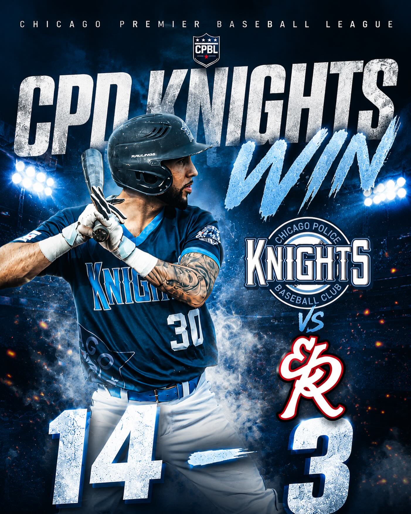 ⚾️ FINAL | CPD Knights 14, Rodeo 3 ⚾️
The bats were alive and the Knights took care of business, rolling to a 14-3 victory over Rodeo Baseball Club.
A strong all around performance at the plate, solid defense, and quality pitching powered the boys in blue to another CPBL win.
👮🏻♂️ CPD Knights: 14
⚾️ Rodeo Baseball Club: 3
#CPDKnights #BiggerThanBaseball #CPBL #ChicagoPoliceKnights #boysinblue