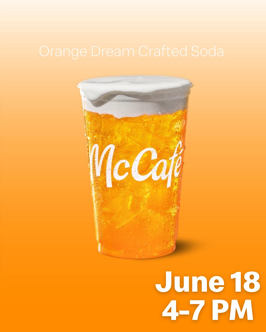 Try the new Orange Dream this evening at any Mueller Family McDonald's location! Free samples distributed from 4-7 PM; in-store only!